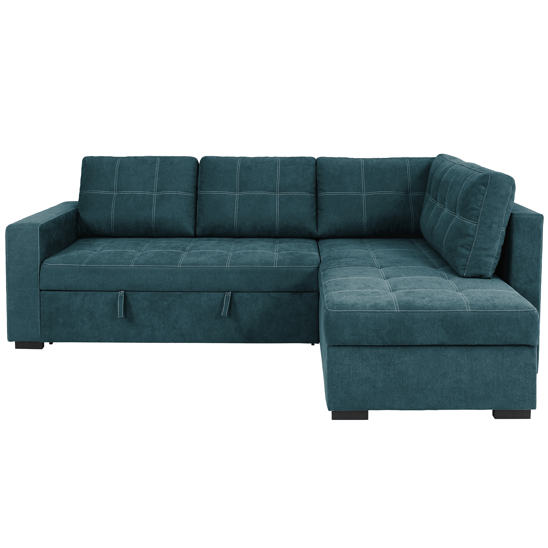 Ecksofa - teal - Liegefunktion - Staukasten - Webstoff