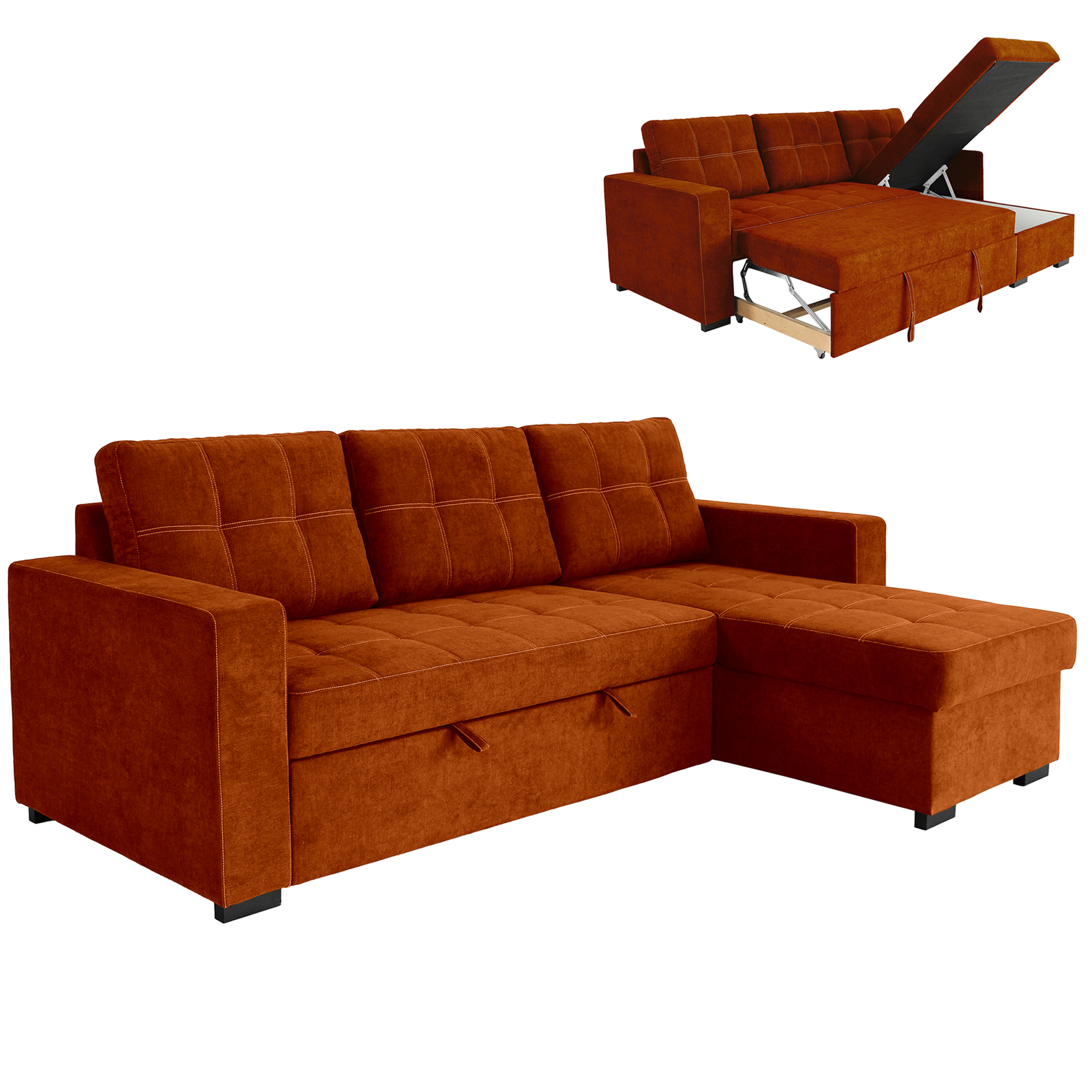 Ecksofa - terra - Liegefunktion und Staukasten