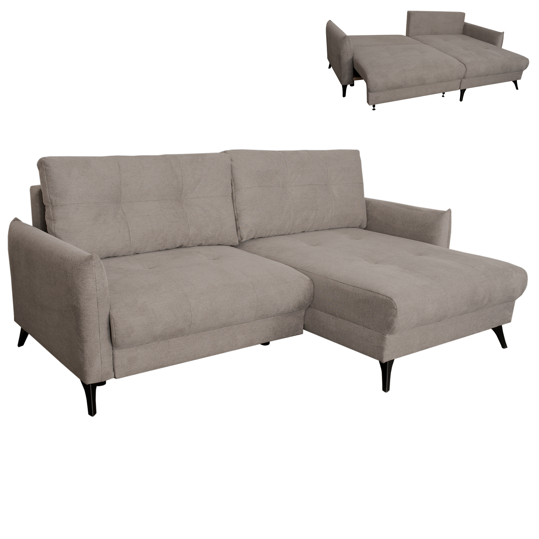 Ecksofa - truffle - Liegefunktion - Staukasten - beidseitig montierbar