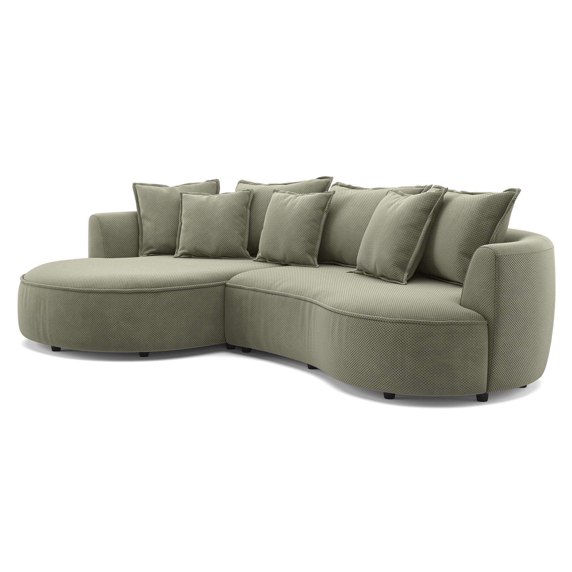 Ecksofa - turtle - Samt - 287 cm - Recamiere links