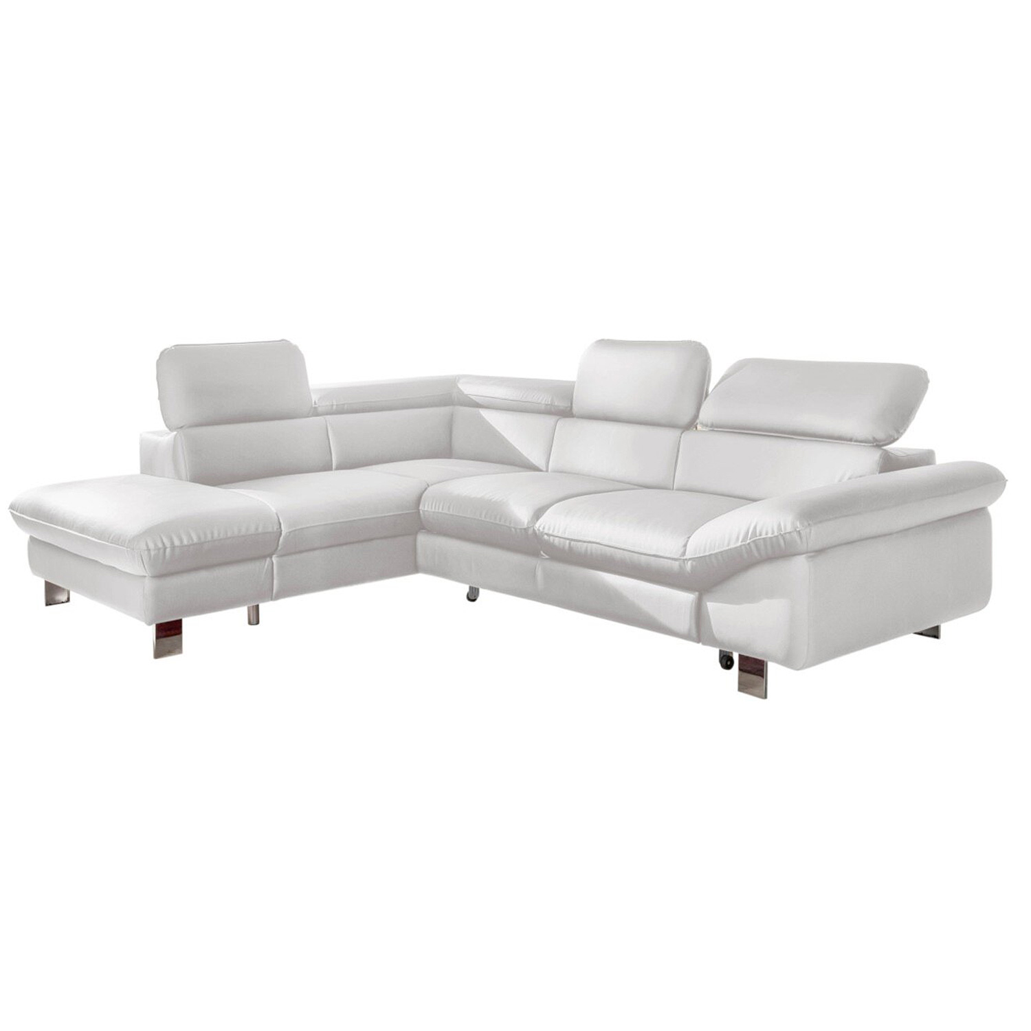 Ecksofa - white - Liegefunktion - Ottomane links