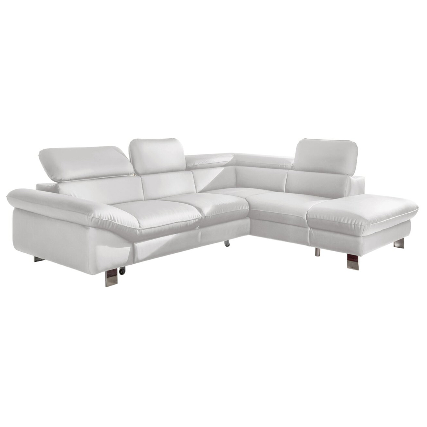 Ecksofa - white - Liegefunktion - Ottomane rechts