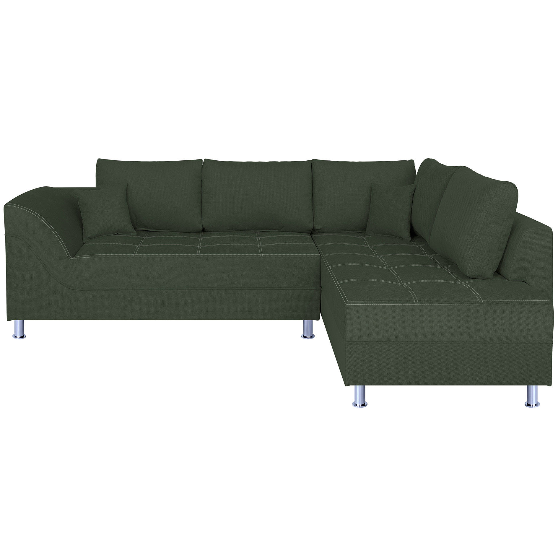 Ecksofa - wintermoos - Federkern - mit Kissen
