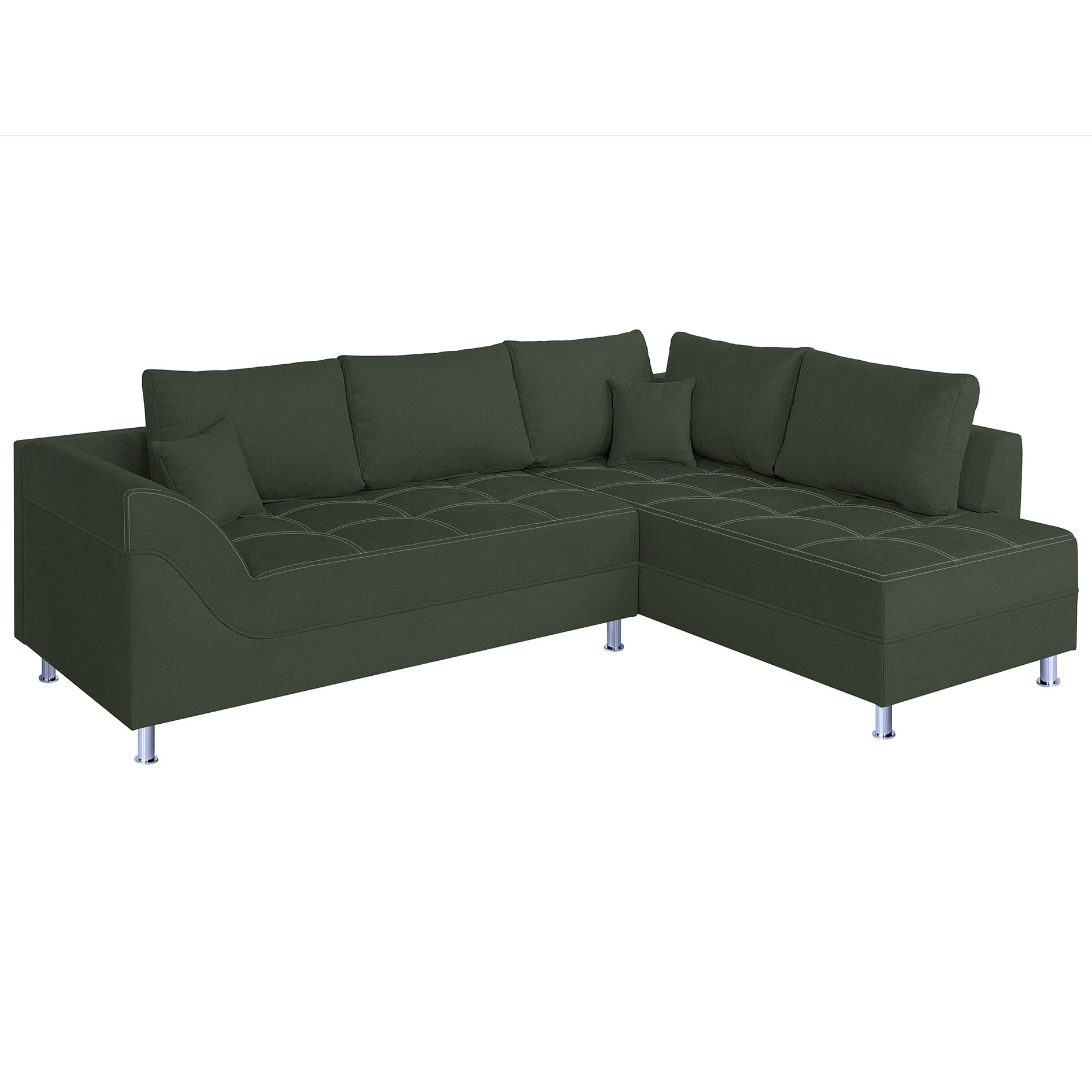 Ecksofa - wintermoos - Federkern - mit Kissen