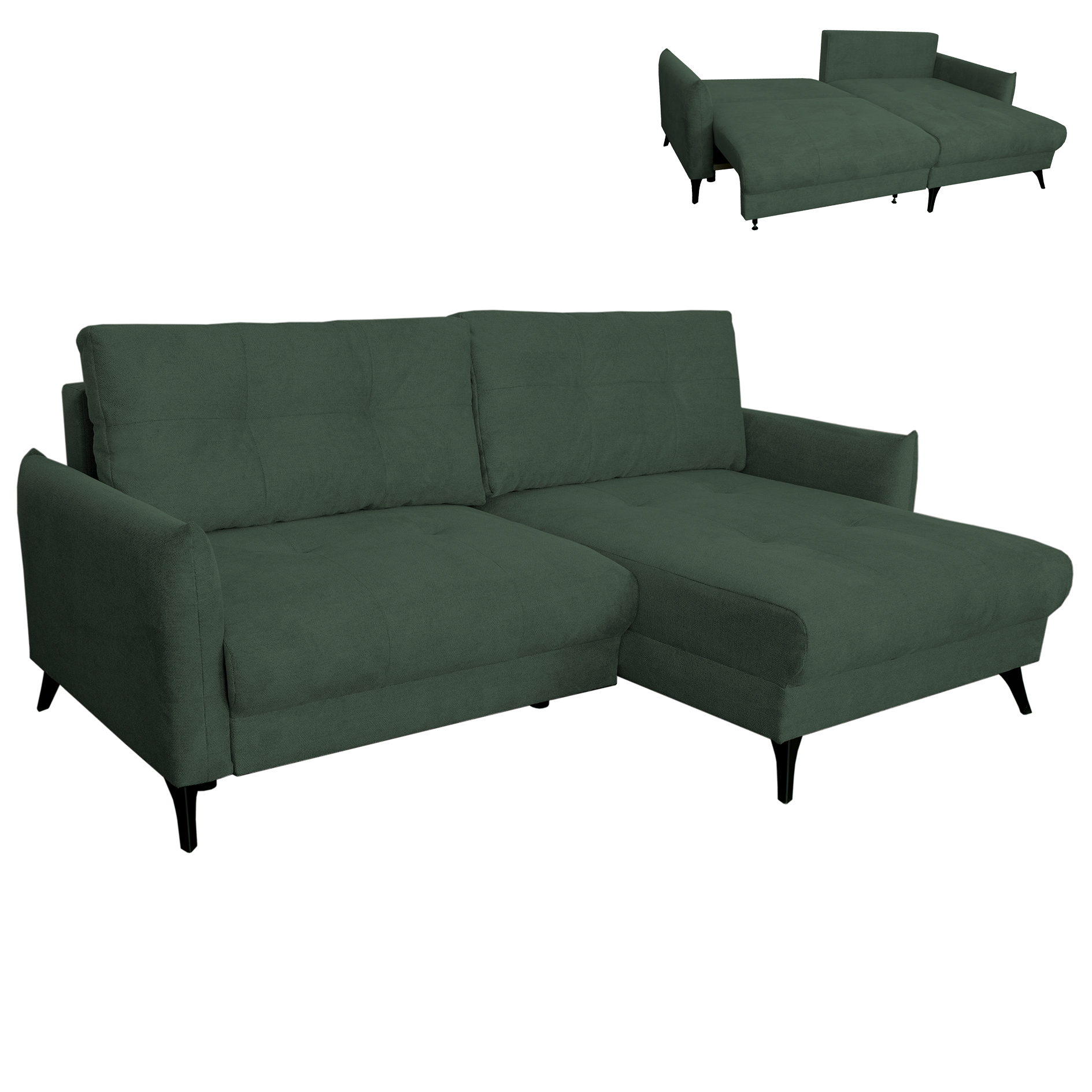 Ecksofa - wintermoss - Liegefunktion - Staukasten - beidseitig montierbar
