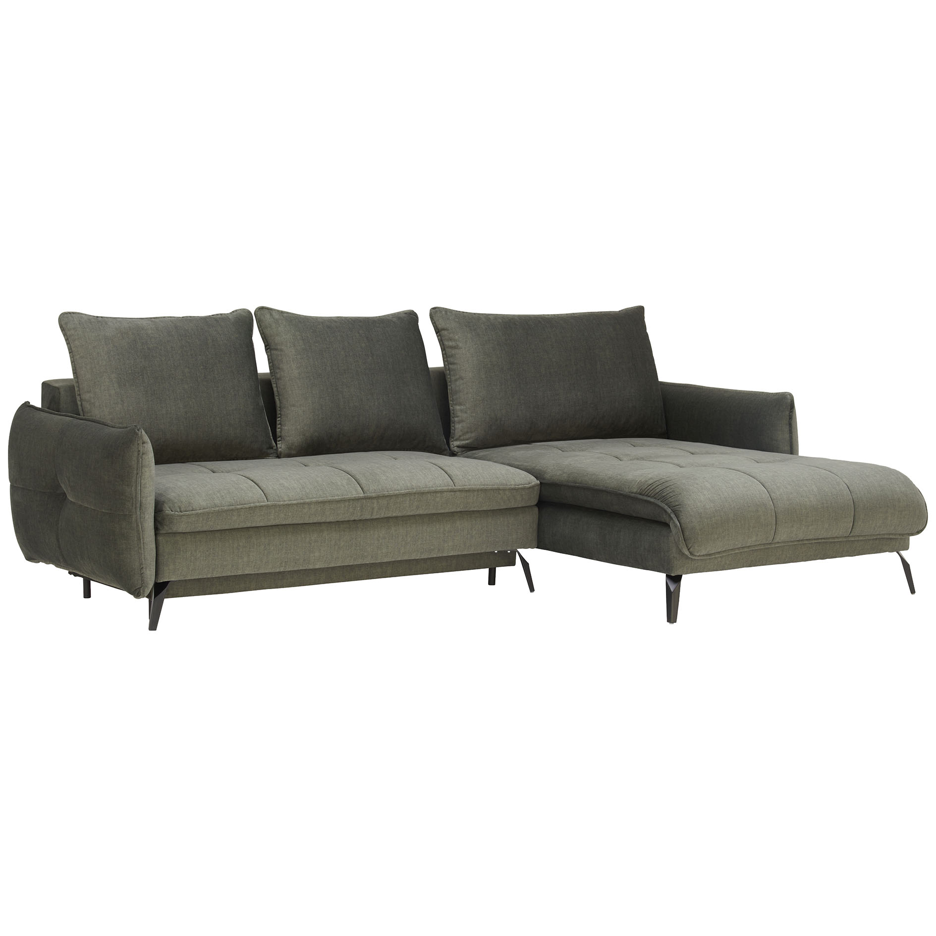Ecksofa - wintermoss - Liegefunktion - Staukasten - Longchair rechts