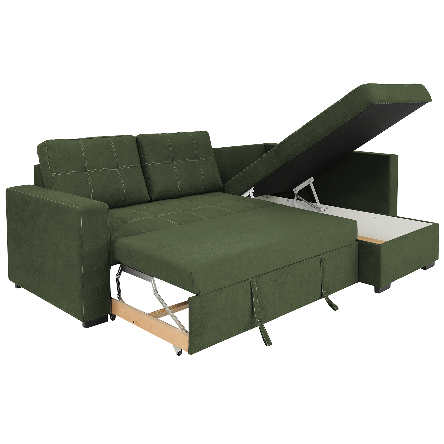 Ecksofa - wintermoss - Liegefunktion - Staukasten - Webstoff