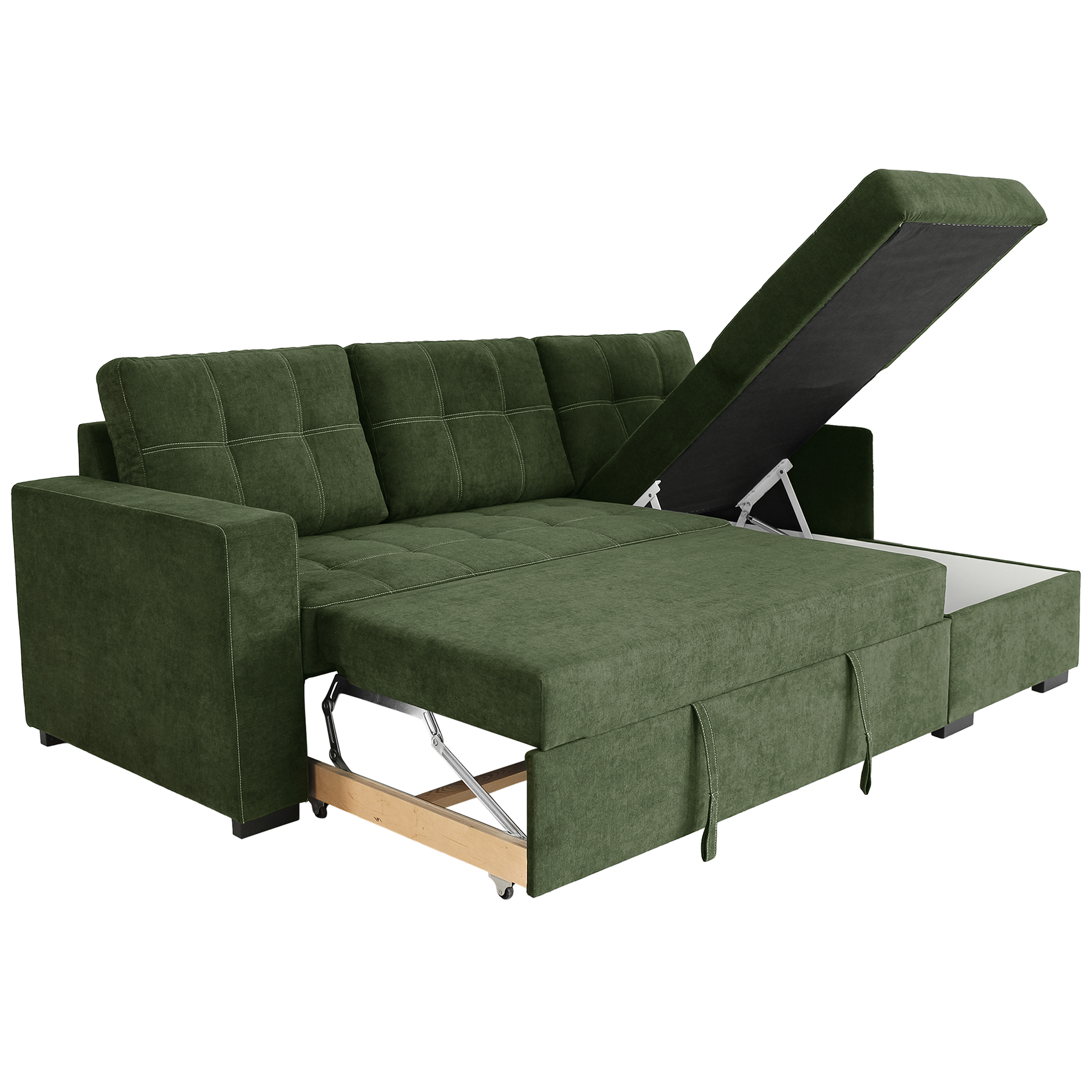 Ecksofa - wintermoss - Liegefunktion und Staukasten