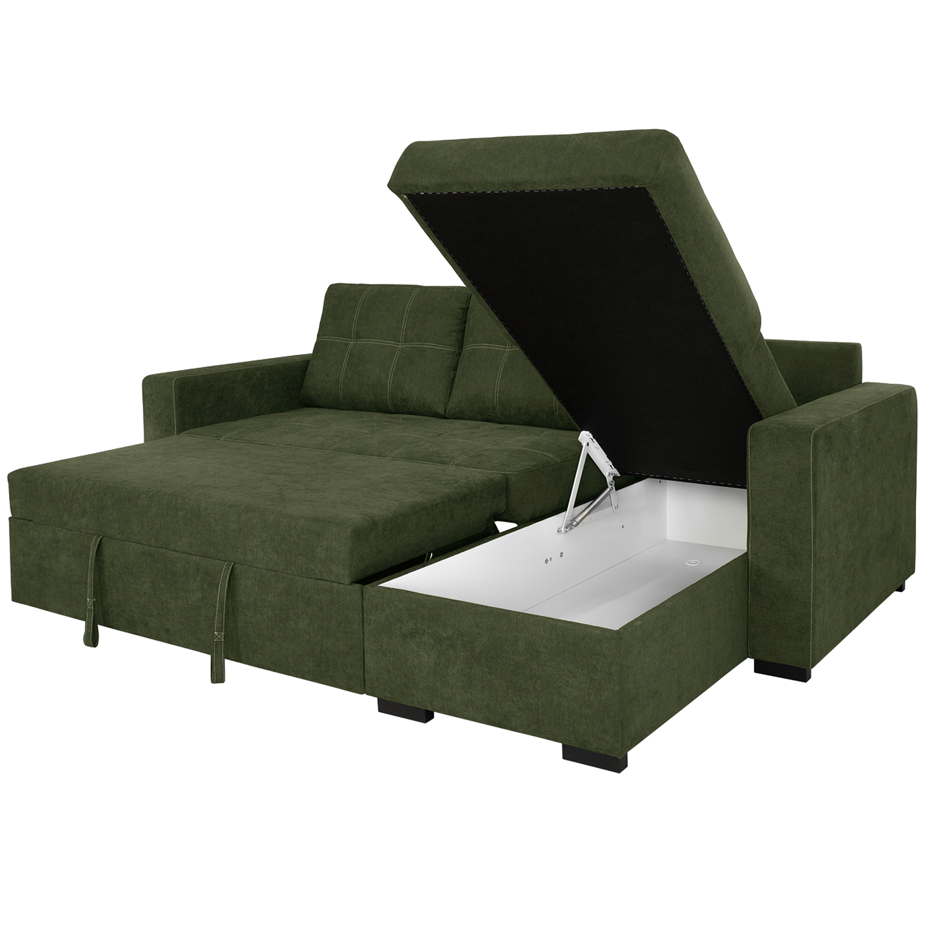 Ecksofa - wintermoss - Liegefunktion und Staukasten