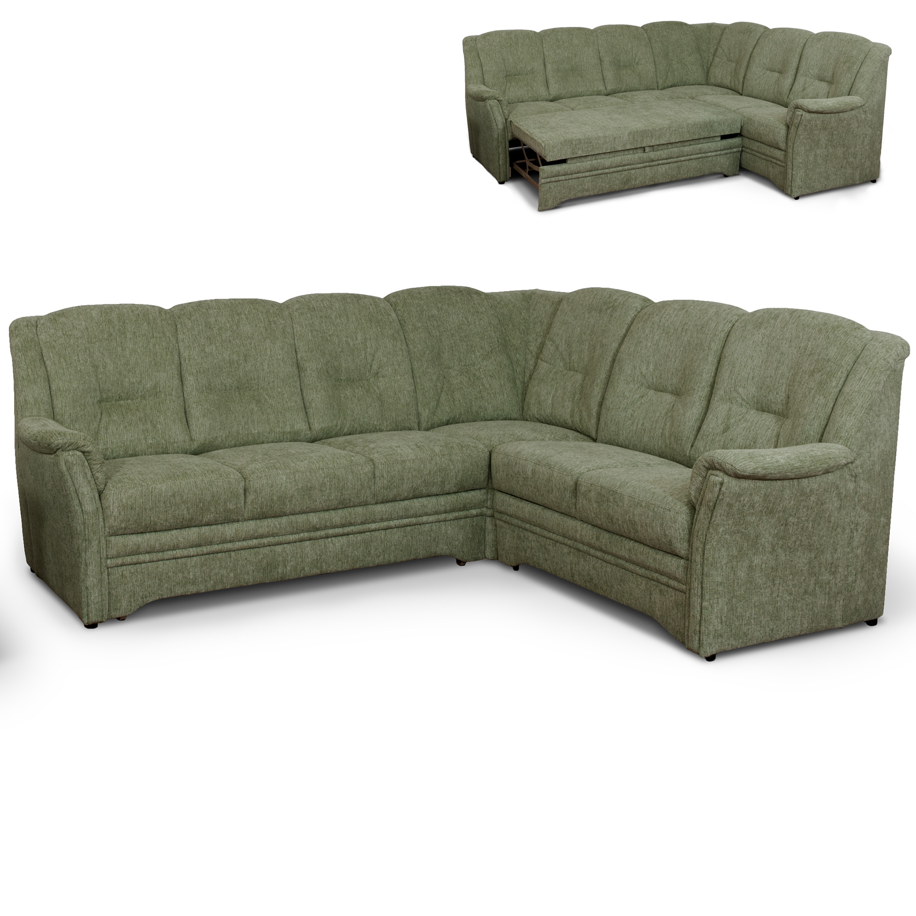 Ecksofa - zeder - Flachgewebe - Liegefunktion - Staukasten - rechts
