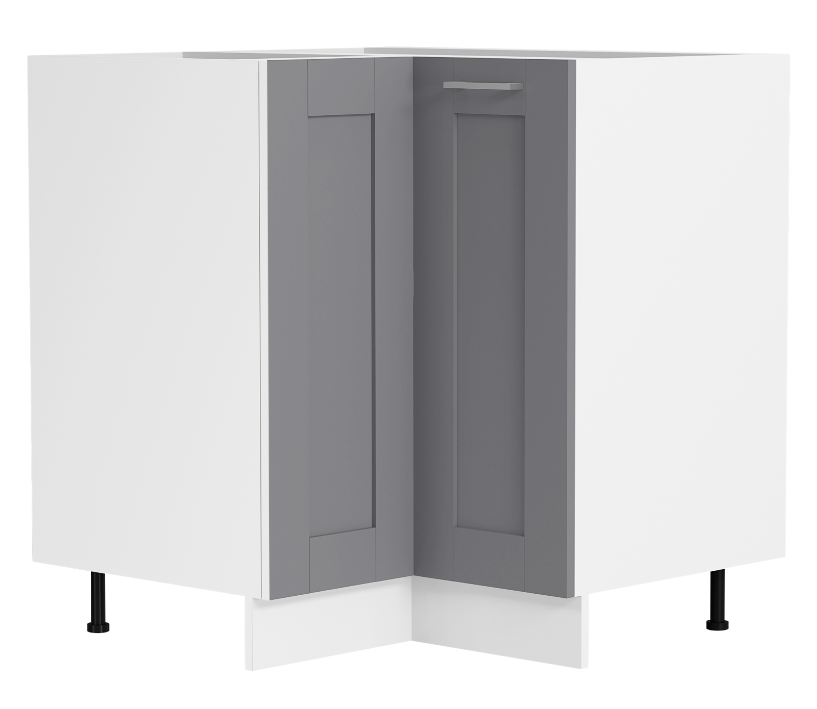 Eckunterschrank COLURA - weiß-anthrazit - 76x76 cm