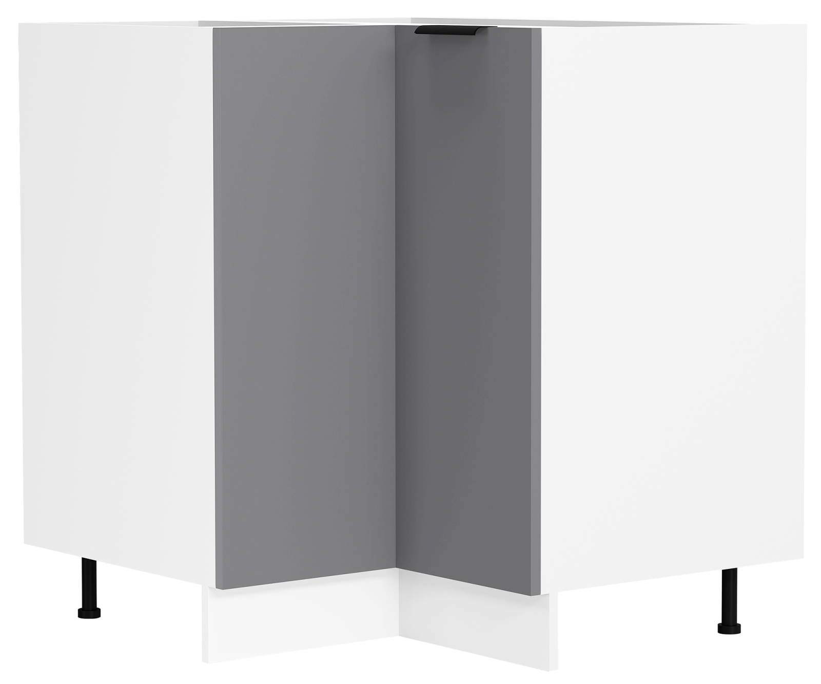 Eckunterschrank FASOLA - weiß-anthrazit - 76x76 cm
