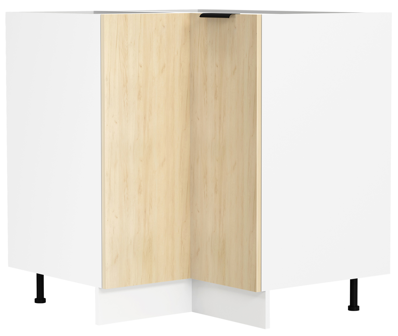 Eckunterschrank FASOLA - weiß - Honig Eiche - 76x76 cm