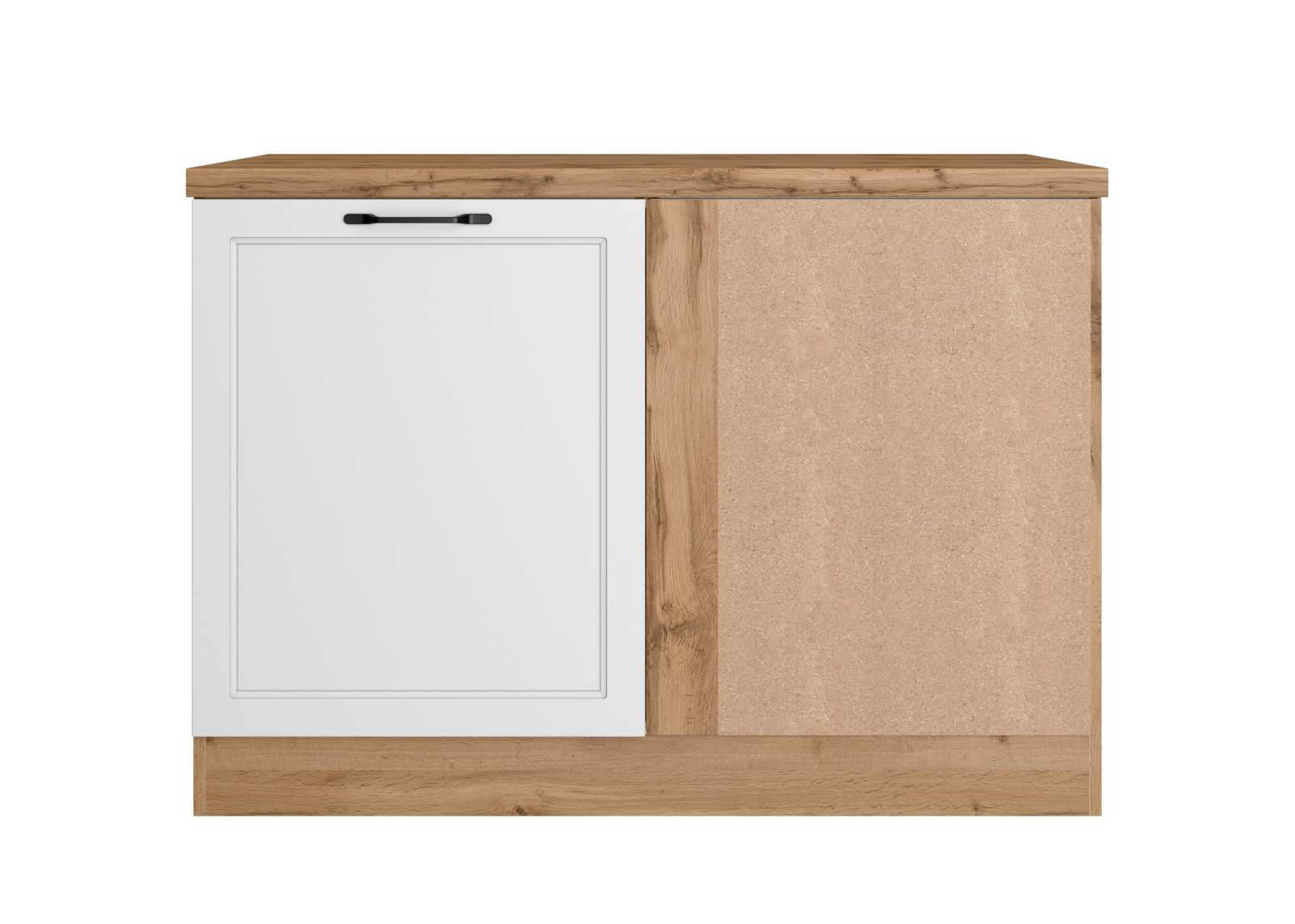 Eckunterschrank MERAN - weiß - Wotaneiche - 120 cm