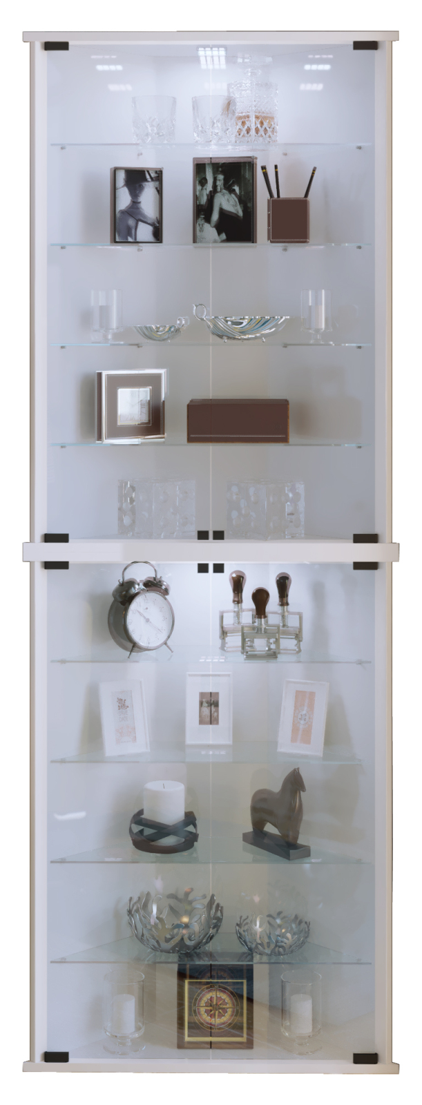 Eckvitrine VECKO MAXI - weiß - 176 cm hoch