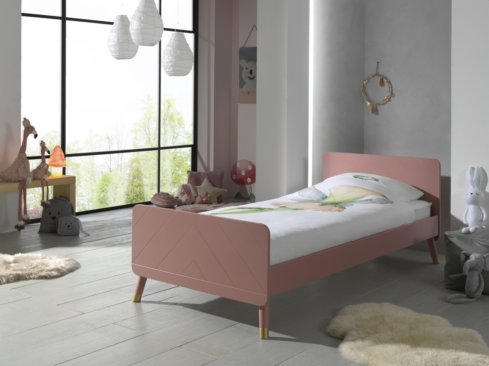Einzelbett BILLY - terra-rosa - 90x200 cm