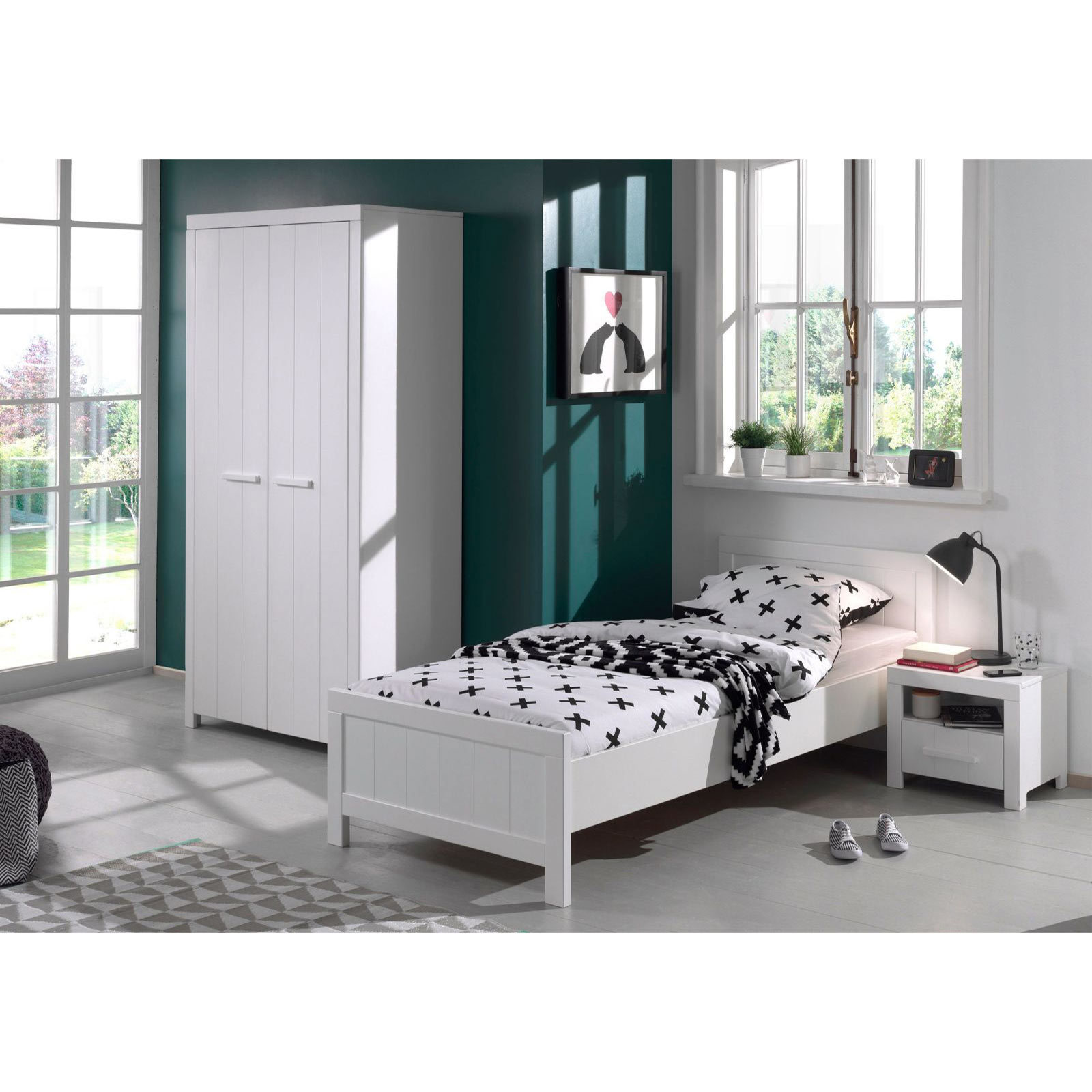 Einzelbett ERIK - weiß - 90x200 cm
