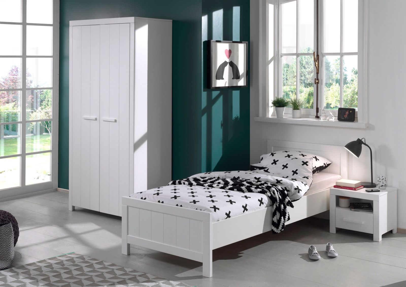 Einzelbett ERIK - weiß - 90x200 cm