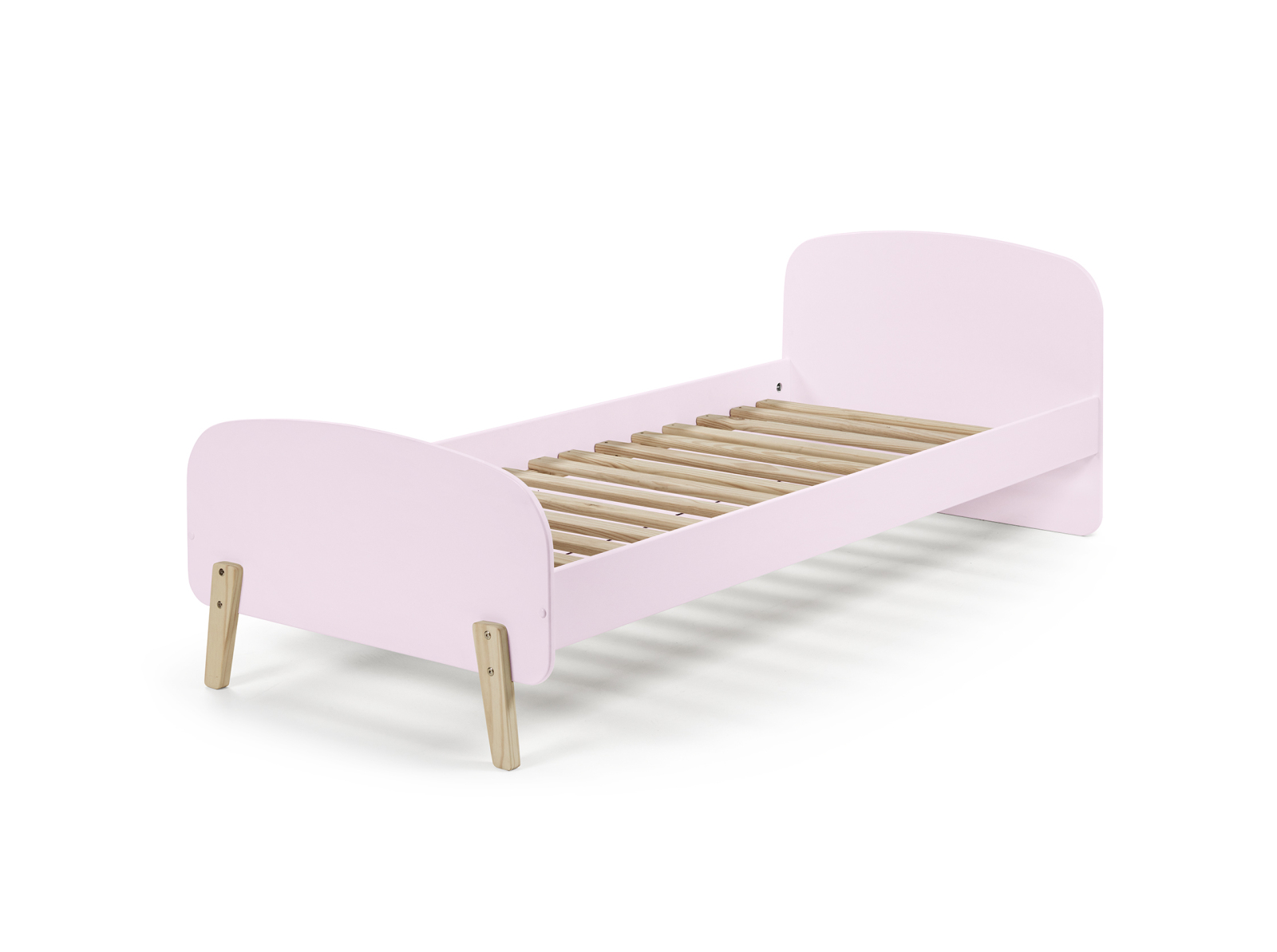 Einzelbett KIDDY - rosa-Kiefer massiv - 90x200 cm