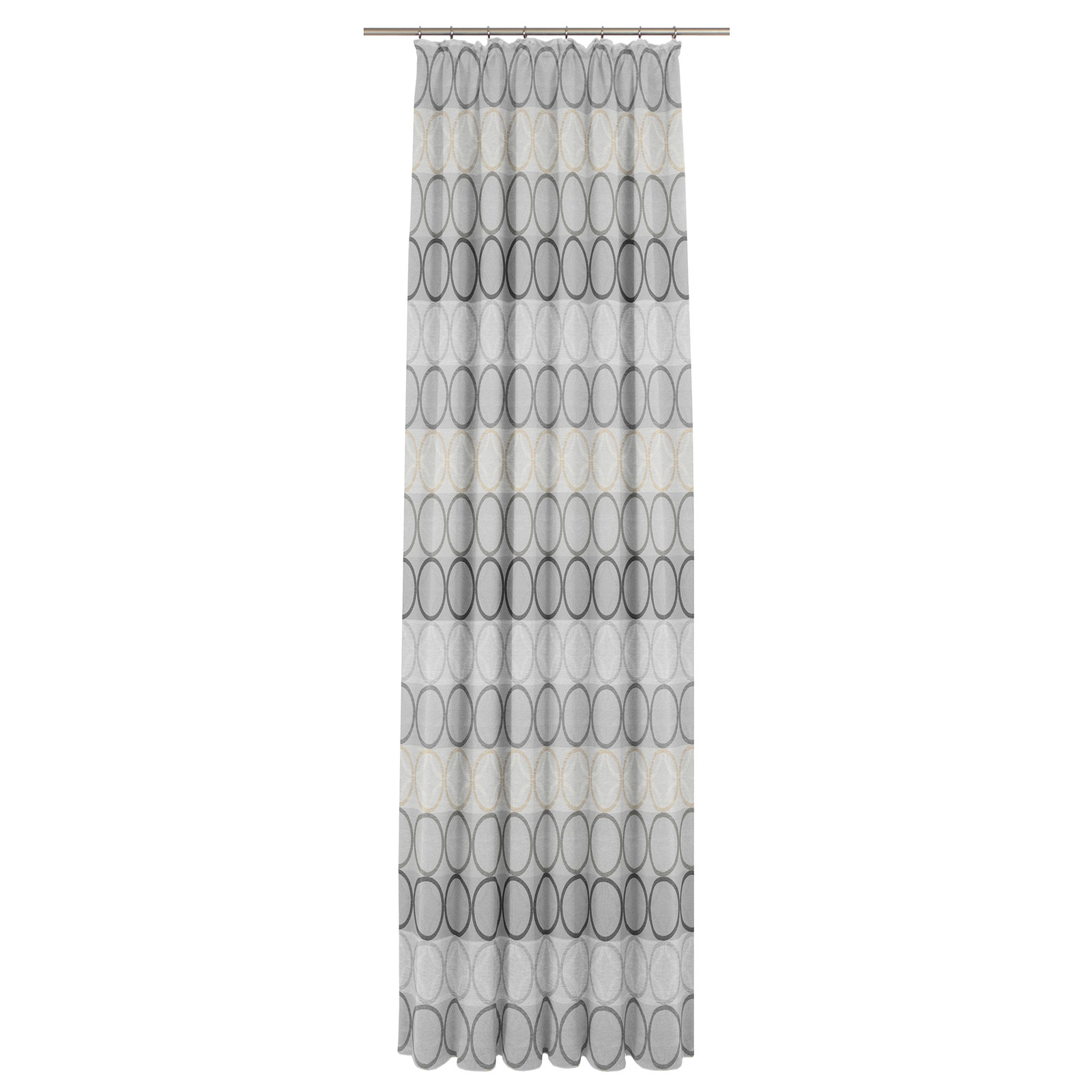 Einzelschal mit Kräuselband ZIRBELLO - hellgrau - 255x132 cm