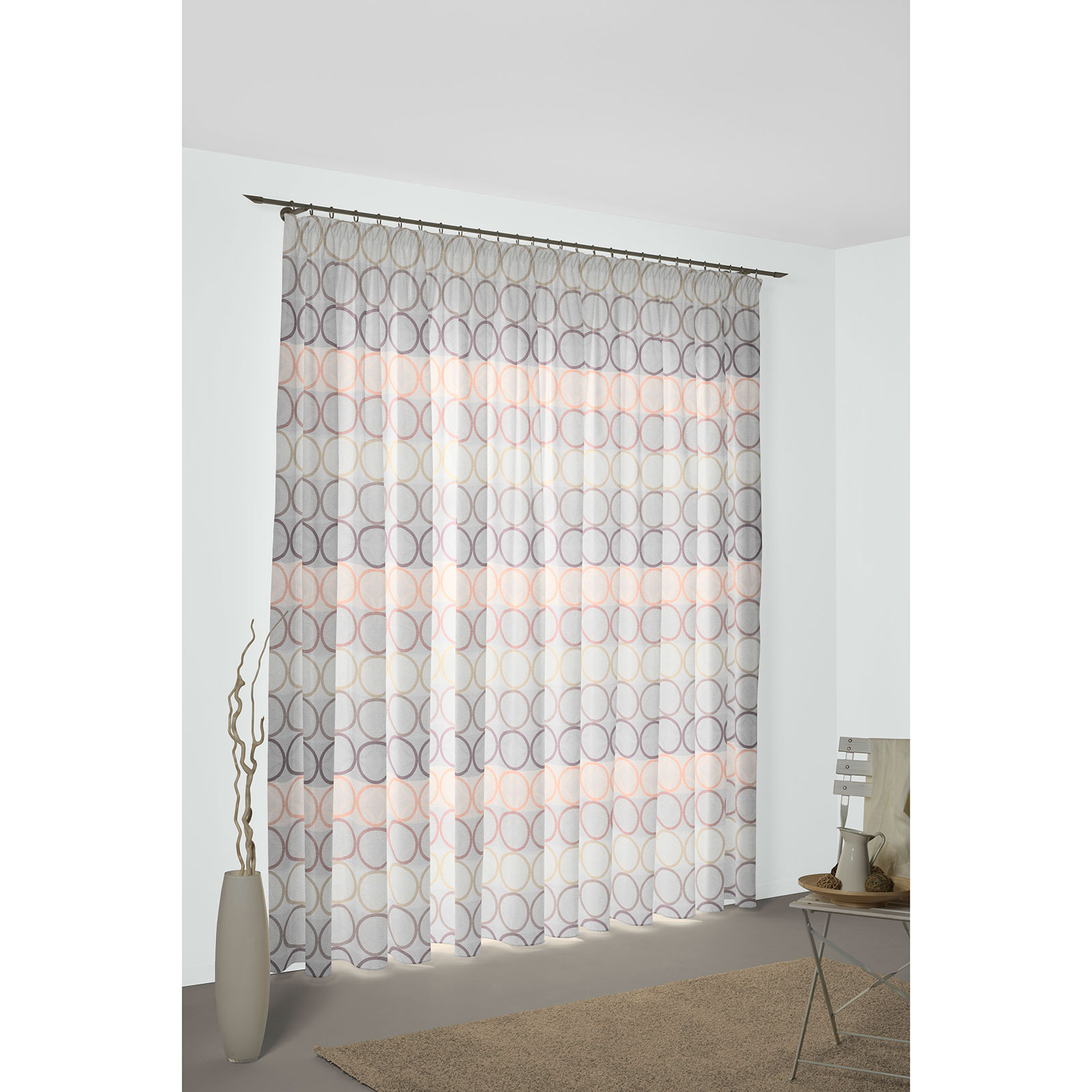 Einzelschal mit Kräuselband ZIRBELLO - rosé-lila - 255x132 cm