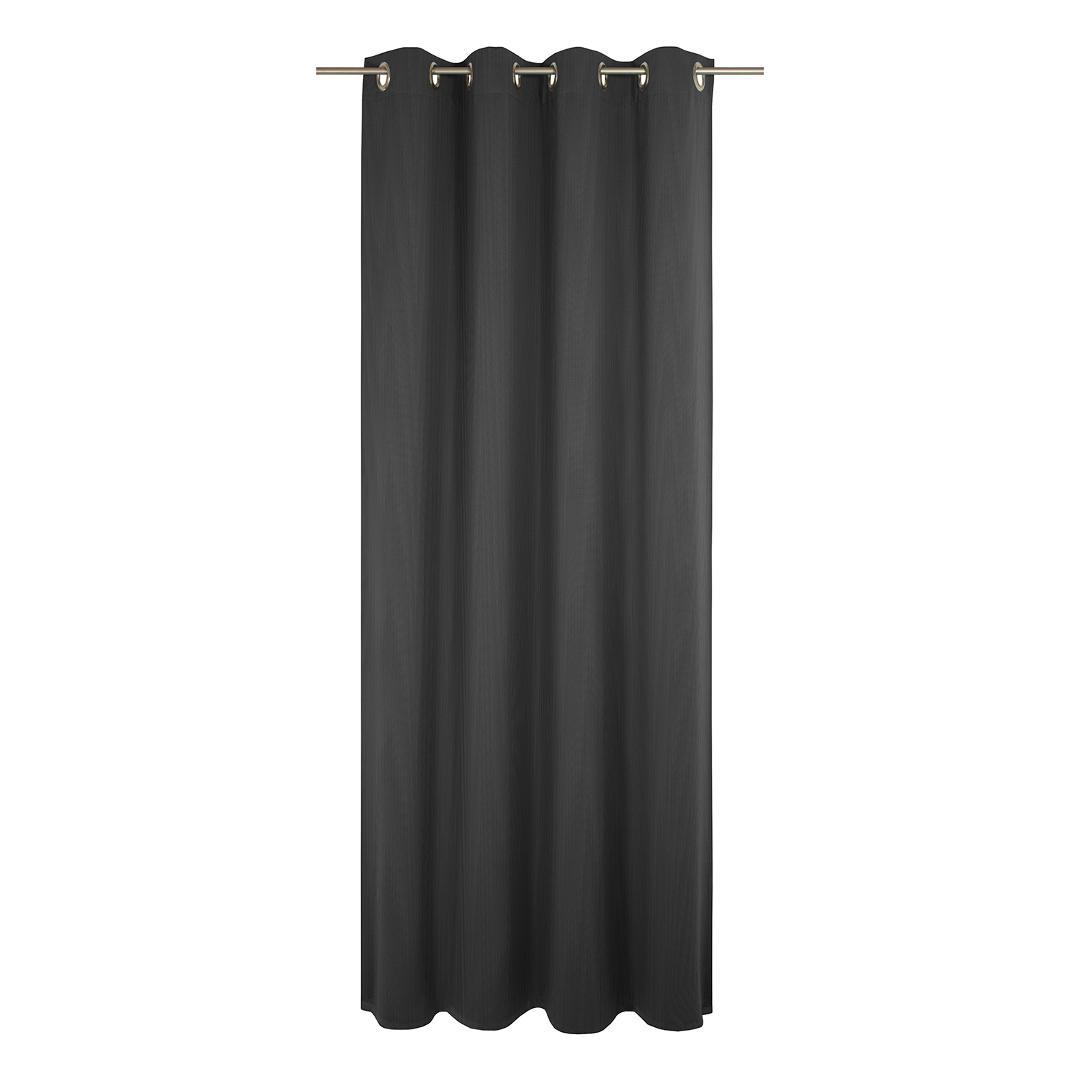 Einzelschal mit Ösen UNI COLLECTION LIGHT - schwarz - 145x245 cm