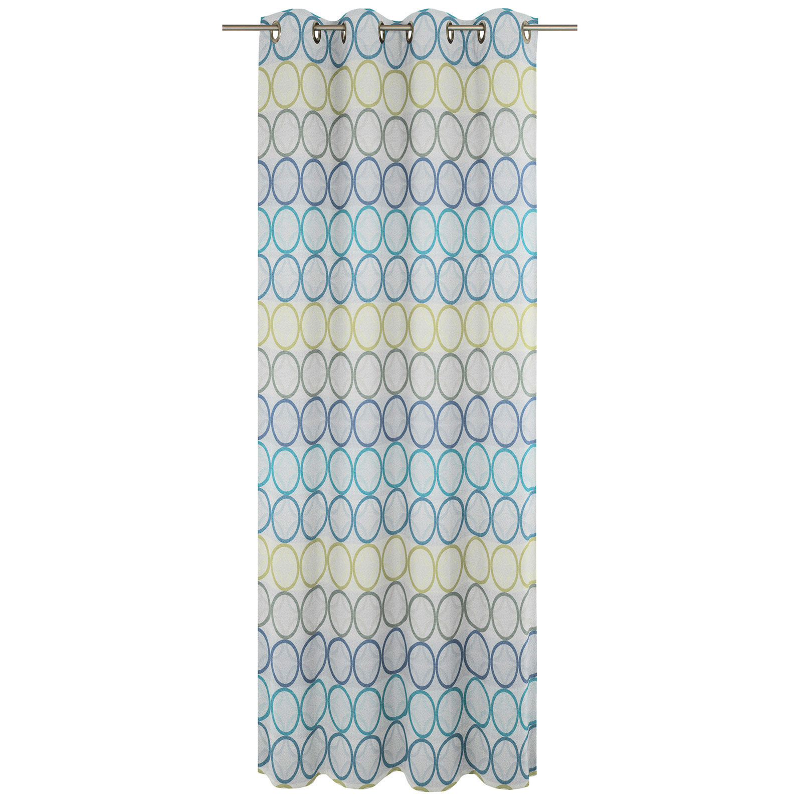 Einzelschal mit Ösen ZIRBELLO - blau-grün - 255x132 cm