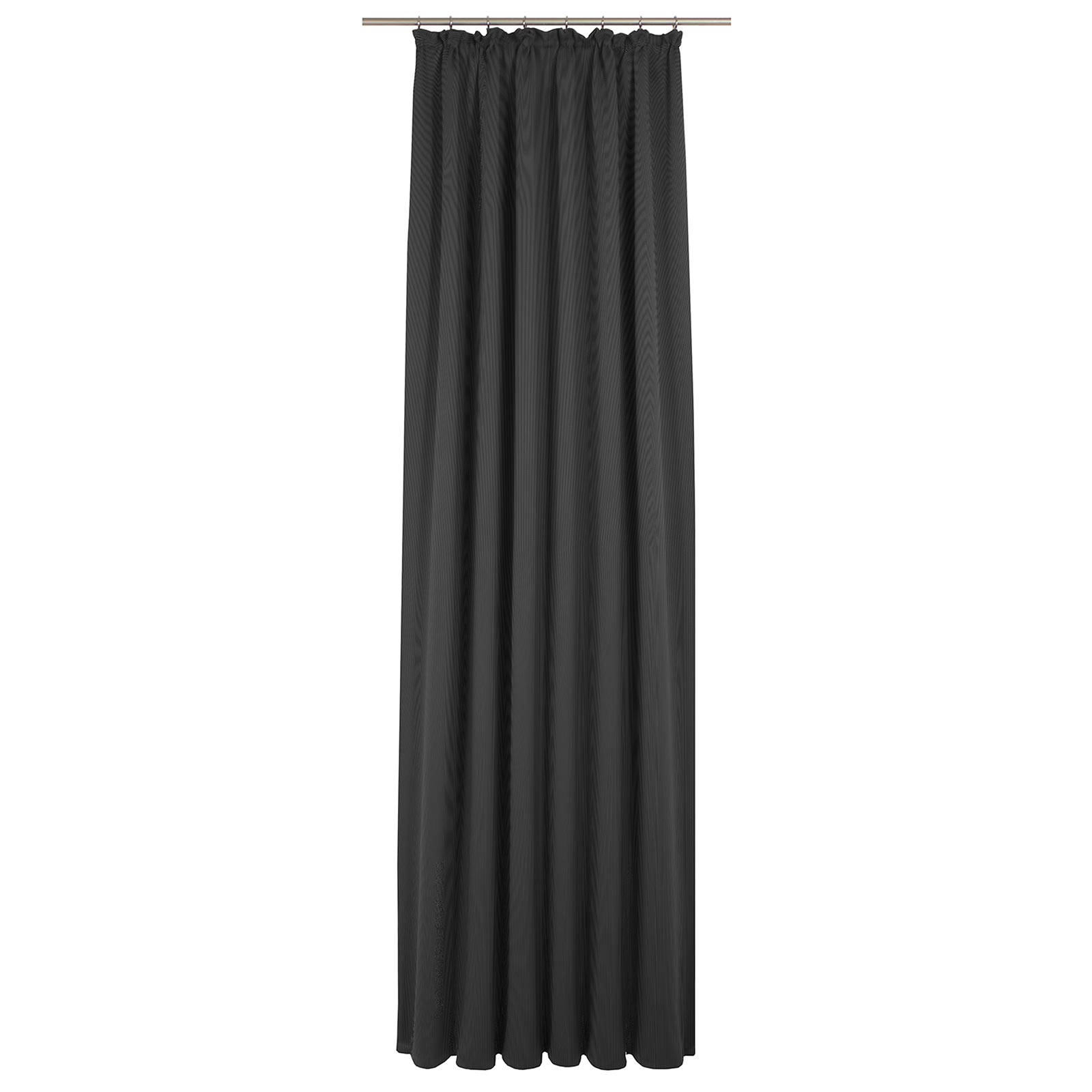 Einzelschal UNI COLLECTION - schwarz - mit Kräuselband - 245x145 cm