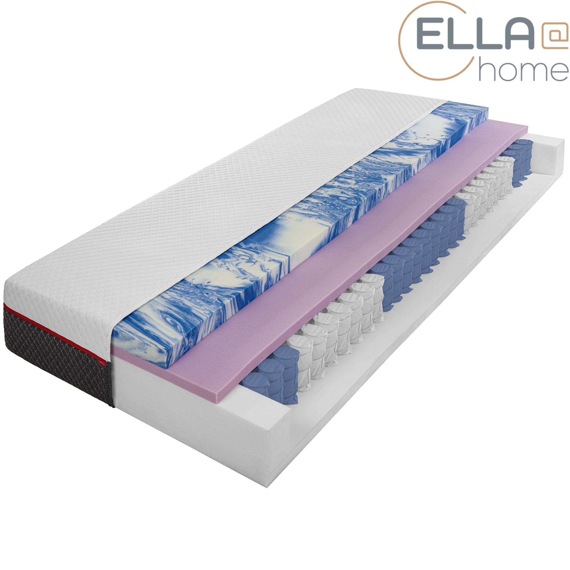 ELLA@home 5-Zonen-Gelschaum-Taschenfederkern-Matratze TRENTO DORMISPRING - H4 - 180x200 cm