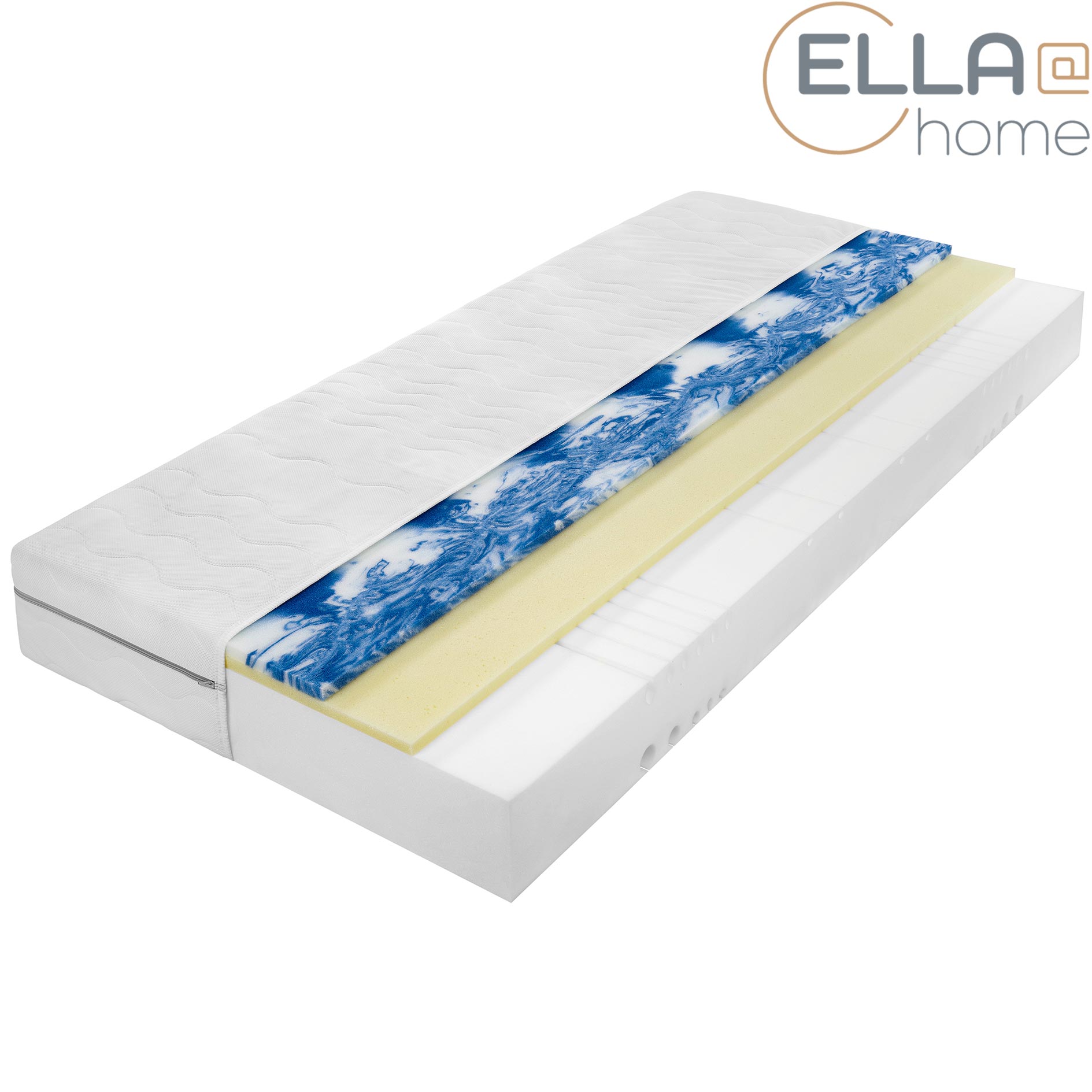 ELLA@home 7/5-Zonen-Gel-Kaltschaum/Viskoelastik-Matratze PISA G620 - H4 - 100x200 cm