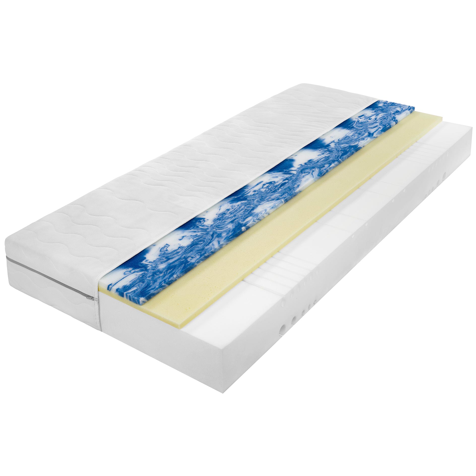 ELLA@home 7/5-Zonen-Gel-Kaltschaum/Viskoelastik-Matratze PISA G620 - H4 - 90x200 cm