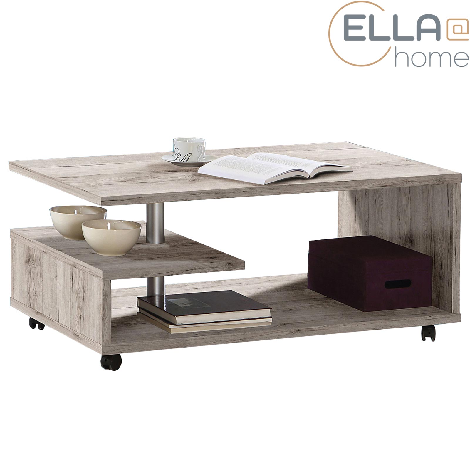 ELLAhome Couchtisch   Sandeiche   rollbar