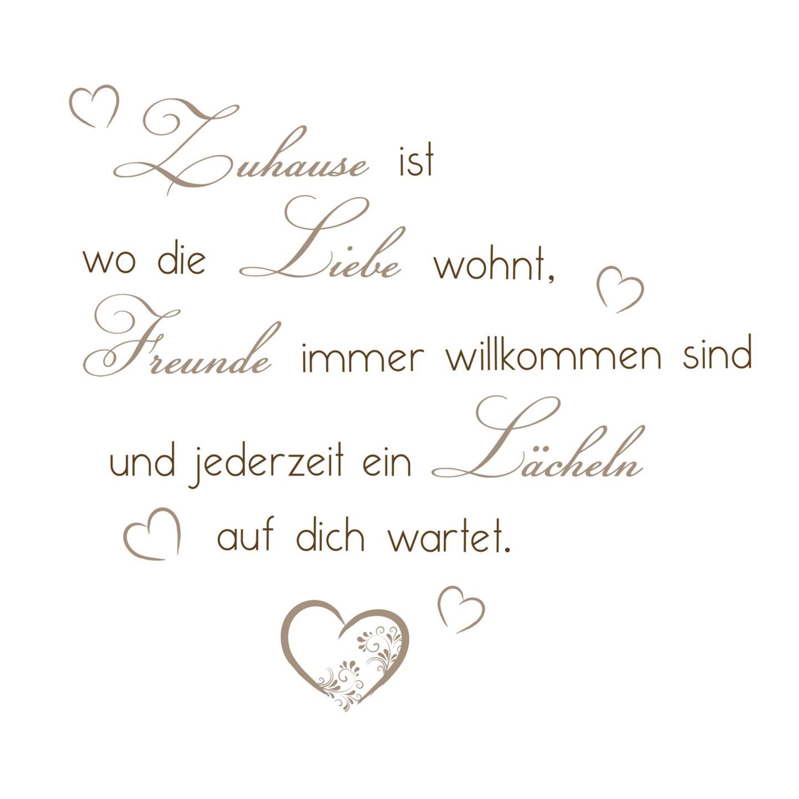ELLA@home Wandtattoo - Zuhause ist wo die Liebe wohnt - selbstklebend