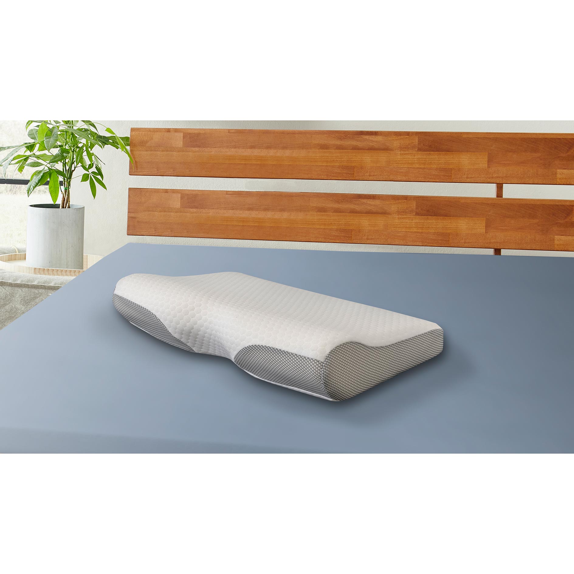 ergonomisches Multifunktionskissen - weiß-grau - Memory-Schaum