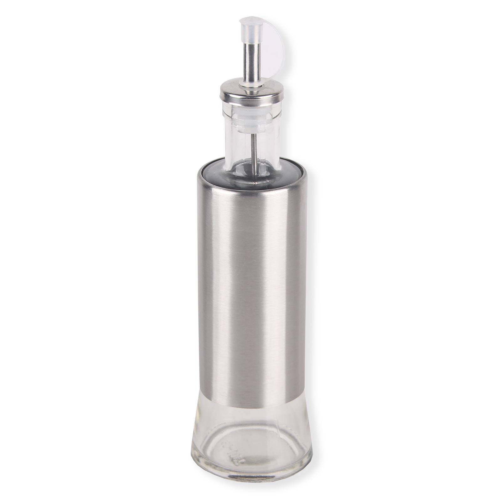 TIENDA EURASIA Öl- & Essigflasche Set Aus Glas – 450 Ml, Edelstahl-Tülle, 10x6x18,5 Cm, Modernes Design