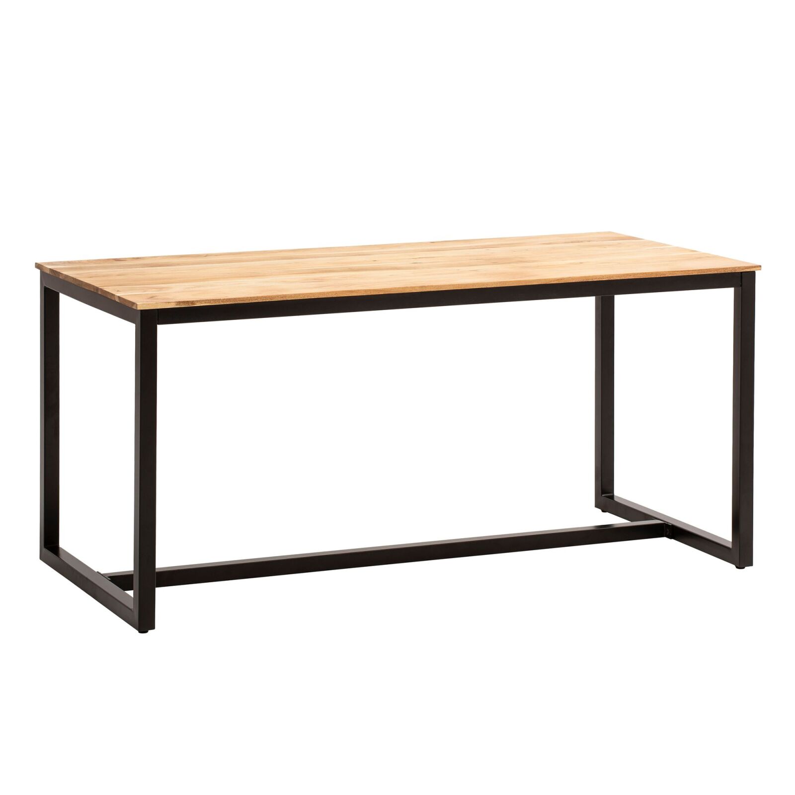 Esstisch - Akazie Massivholz - schwarz matt - Eisen-Gestell - 120x60 cm