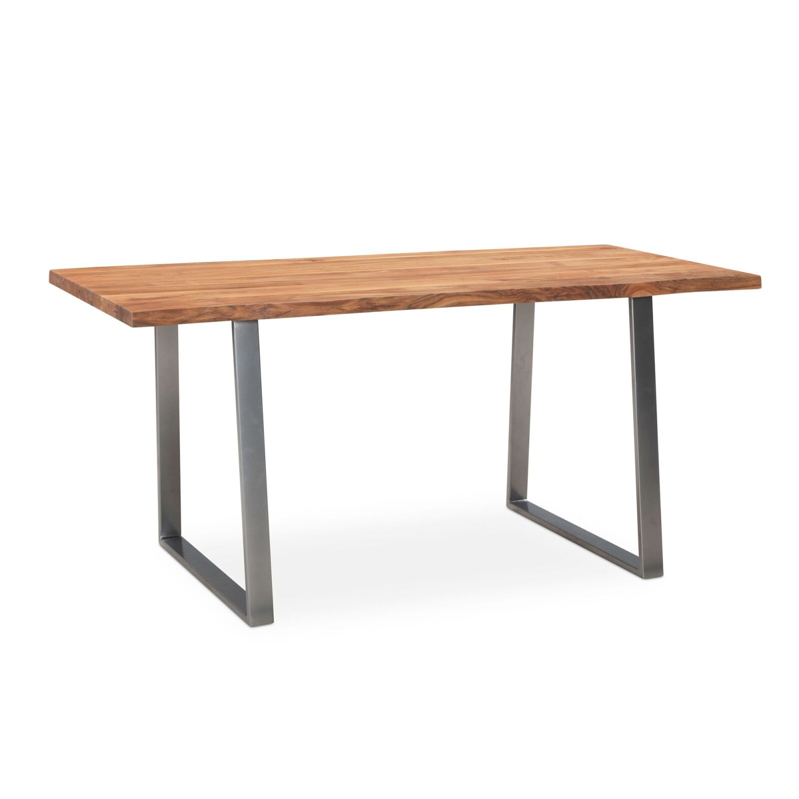 Esstisch - Akazie Massivholz - Trapezbeine chromfarben - 200x100 cm