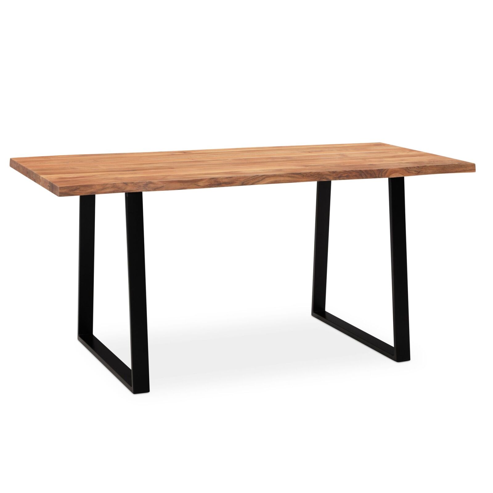 Esstisch - Akazie Massivholz - Trapezbeine schwarz - 180x90 cm
