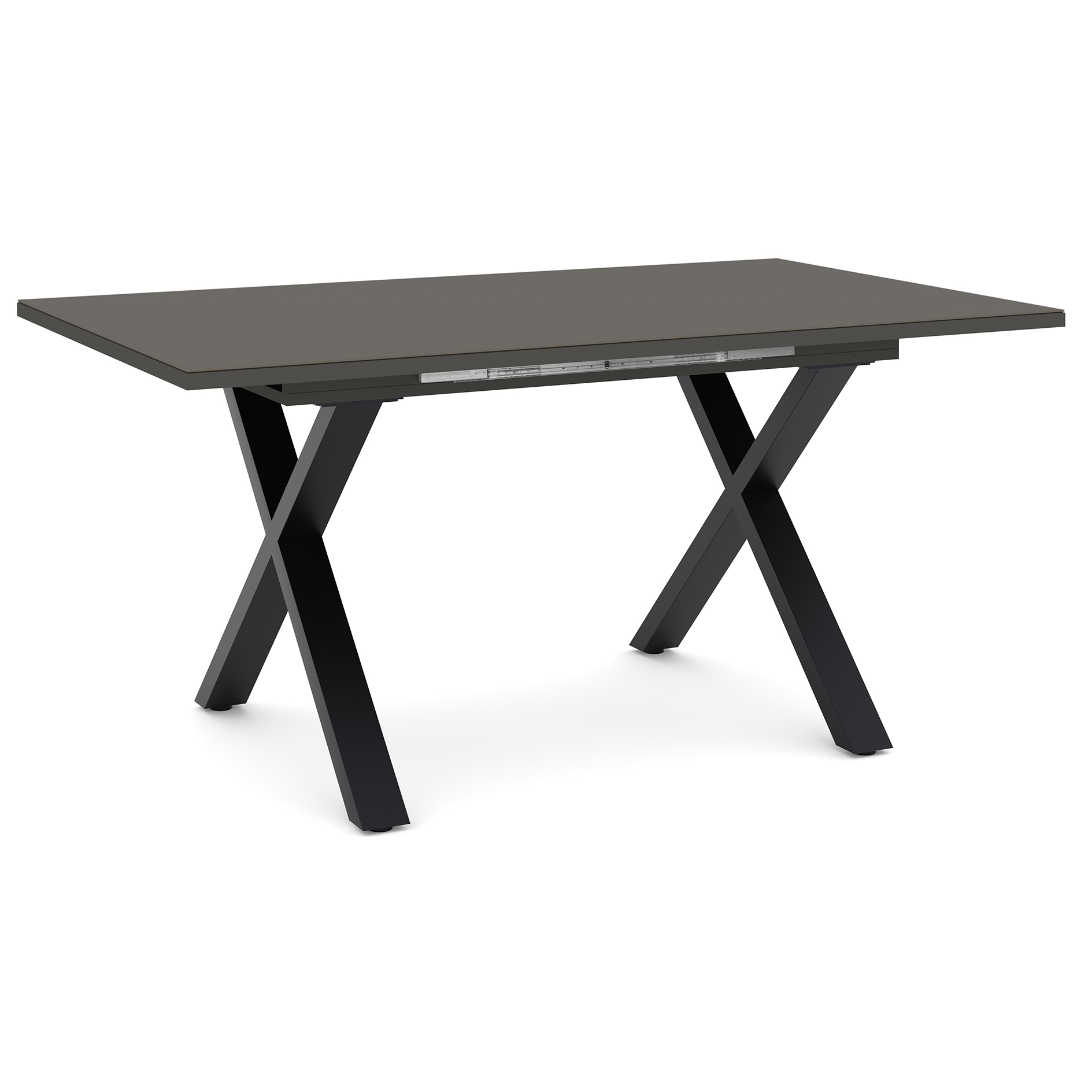 Esstisch - anthrazit-schwarz - X-Gestell - ausziehbar - 160-210 cm