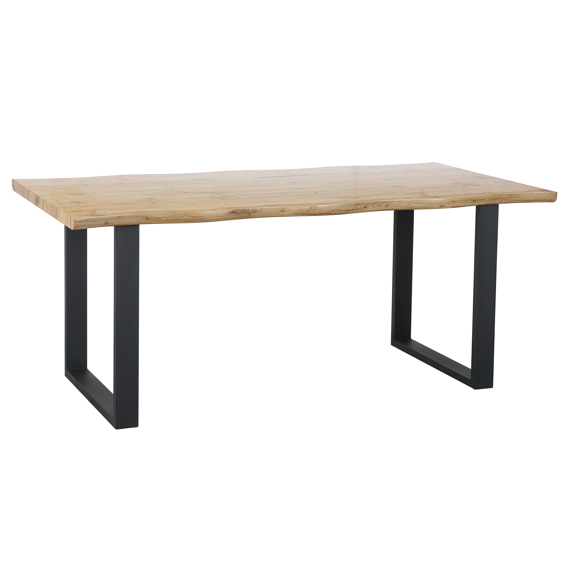 Esstisch - Holzoptik braun - schwarz - U-Gestell - 180x90 cm