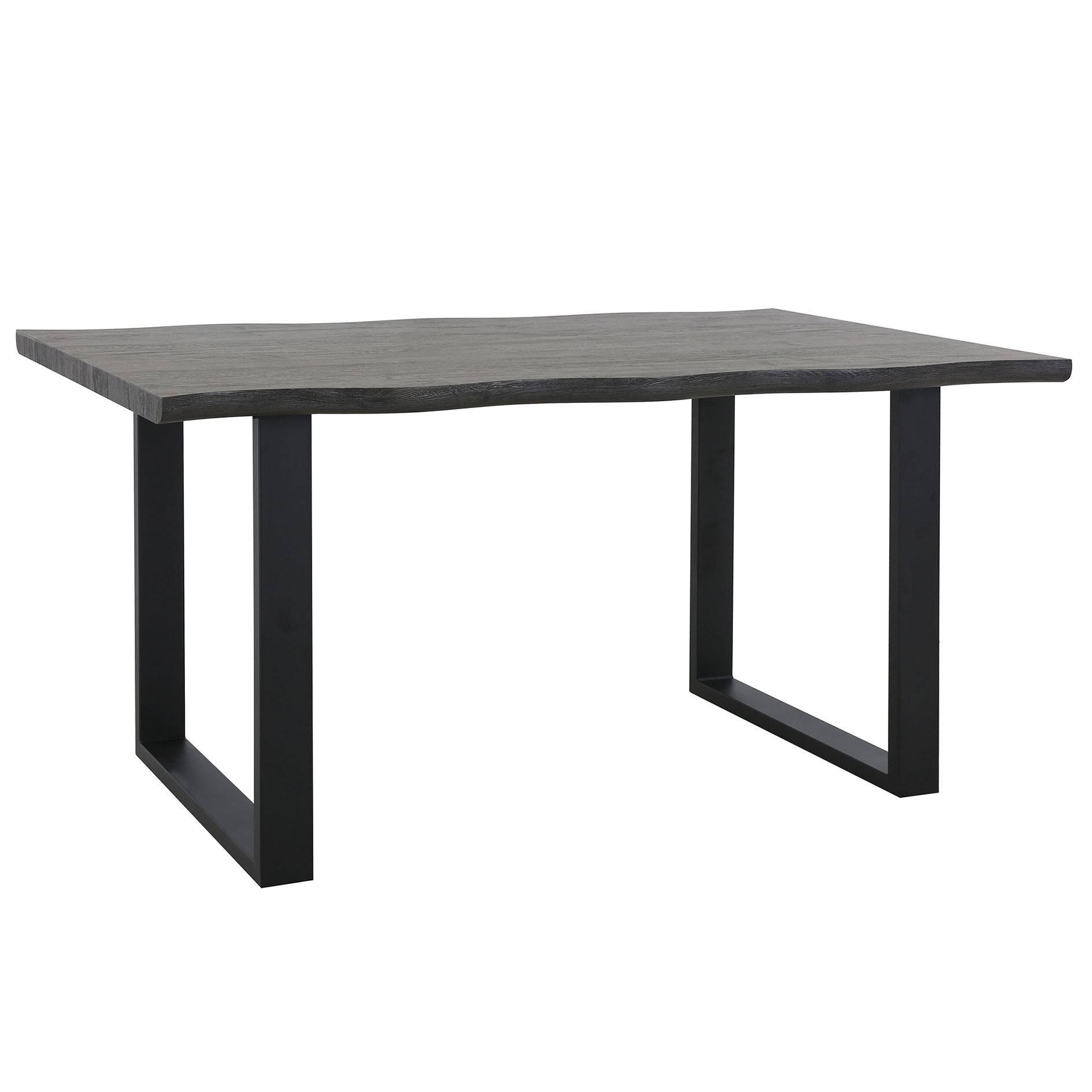 Esstisch - Holzoptik grau - schwarz - U-Gestell - 150x90 cm