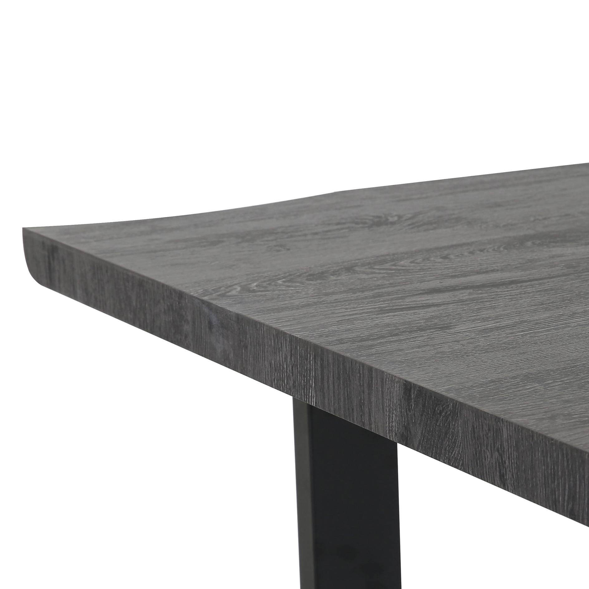 Esstisch - Holzoptik grau - schwarz - U-Gestell - 180x90 cm