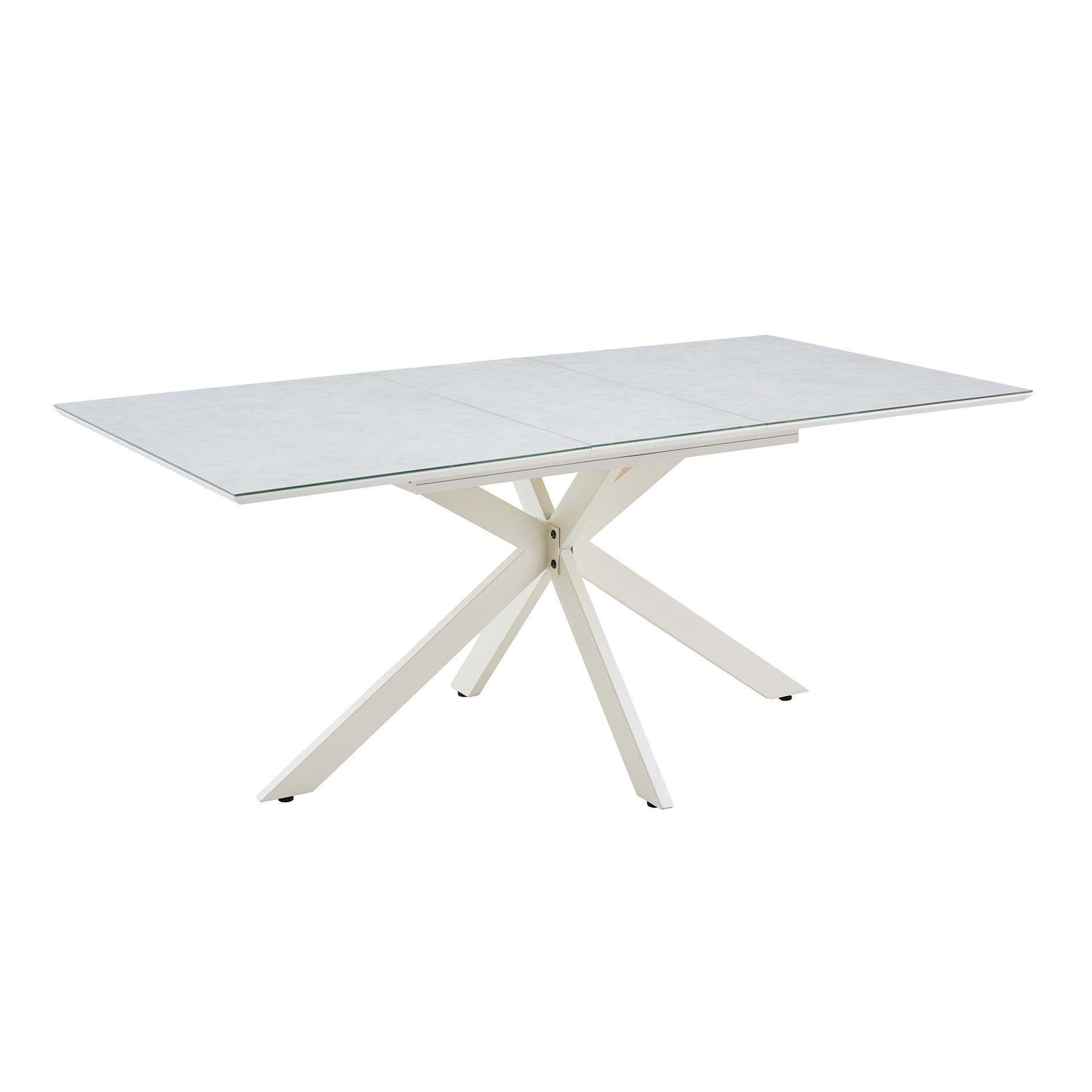  Esstisch - Keramikoptik-beige - ausziehbar bis 180 cm