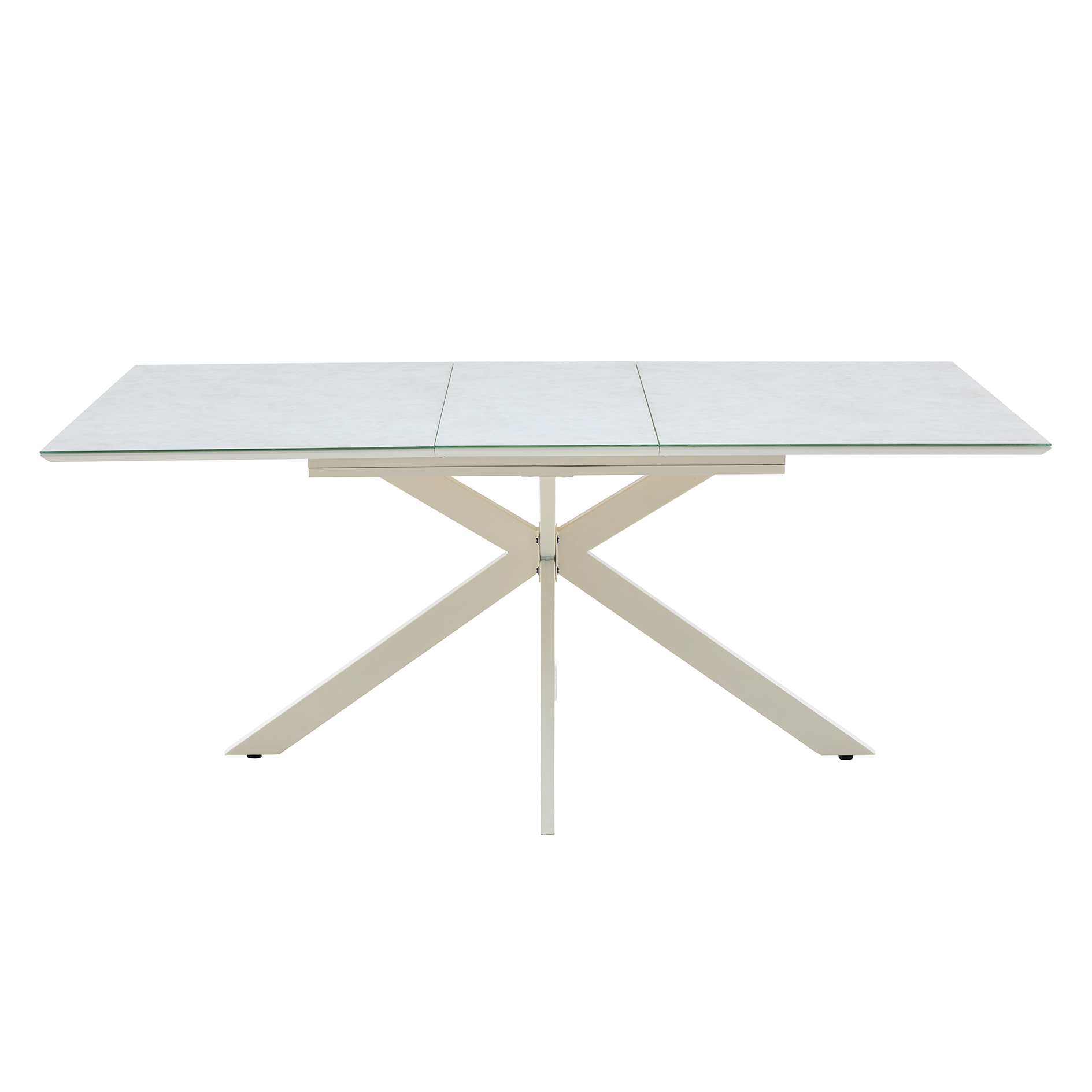  Esstisch - Keramikoptik-beige - ausziehbar bis 180 cm