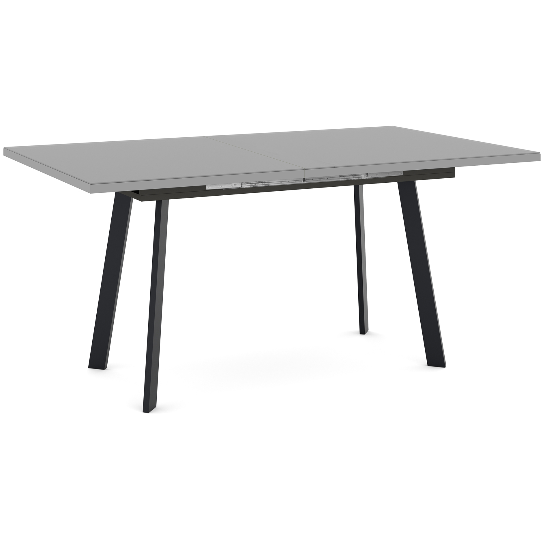 Esstisch - kreidegrau-schwarz - 4-Fuß-Gestell - ausziehbar - 160-210 cm
