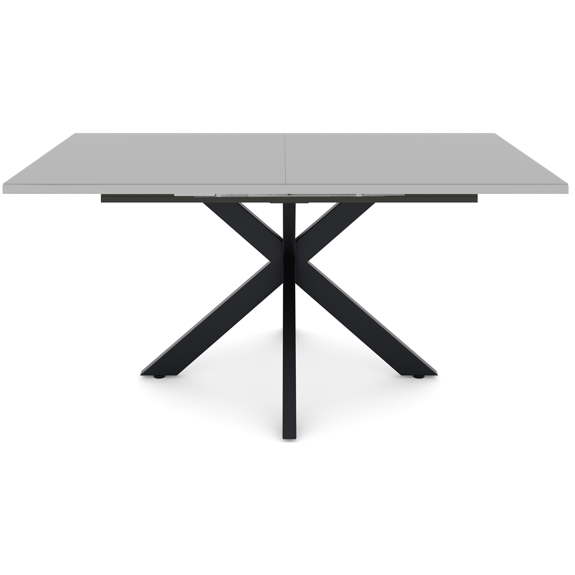 Esstisch - kreidegrau-schwarz - Stern-Gestell - ausziehbar - 160-210 cm