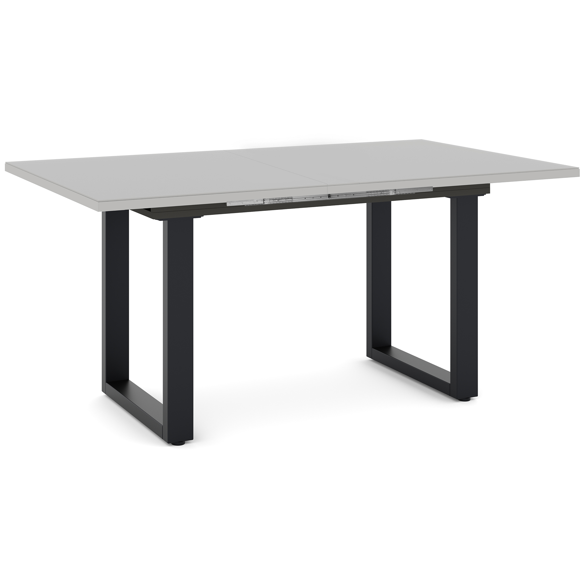 Esstisch - kreidegrau-schwarz - U-Gestell - ausziehbar - 160-210 cm