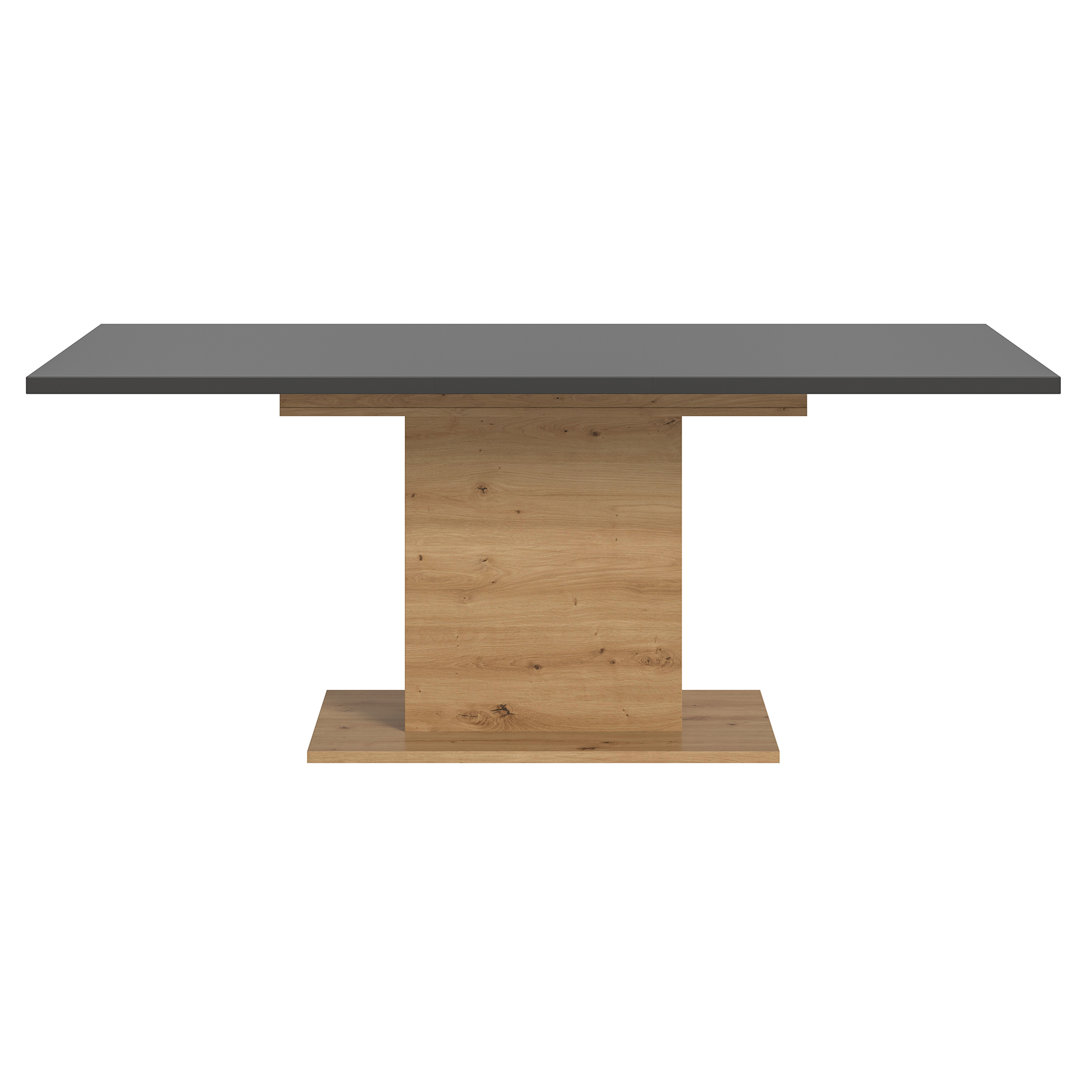 Esstisch MOTION - Artisan Eiche - grau - ausziehbar - Säulen-Fuß 