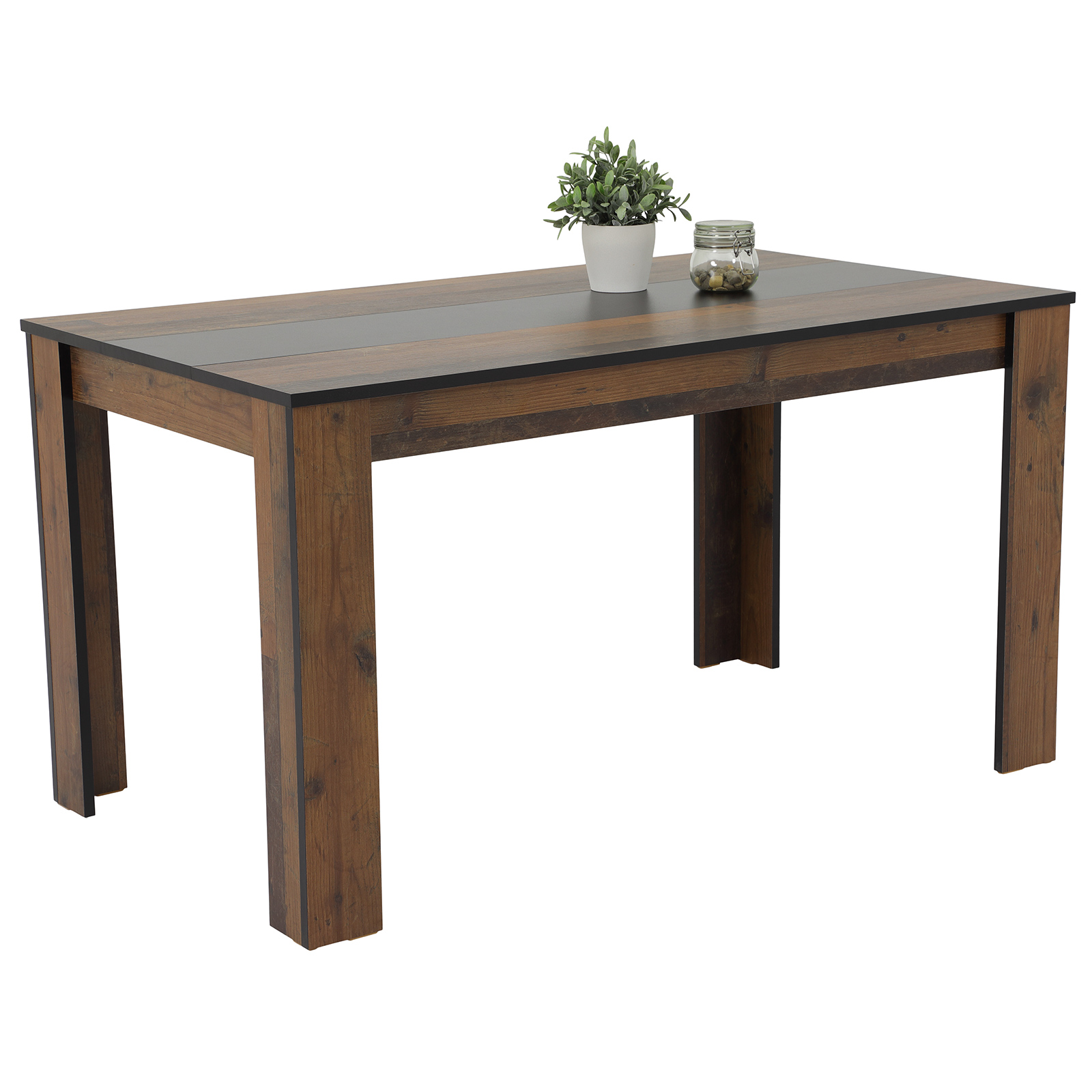 Esstisch - Oldwood - schwarz - 140x80 cm