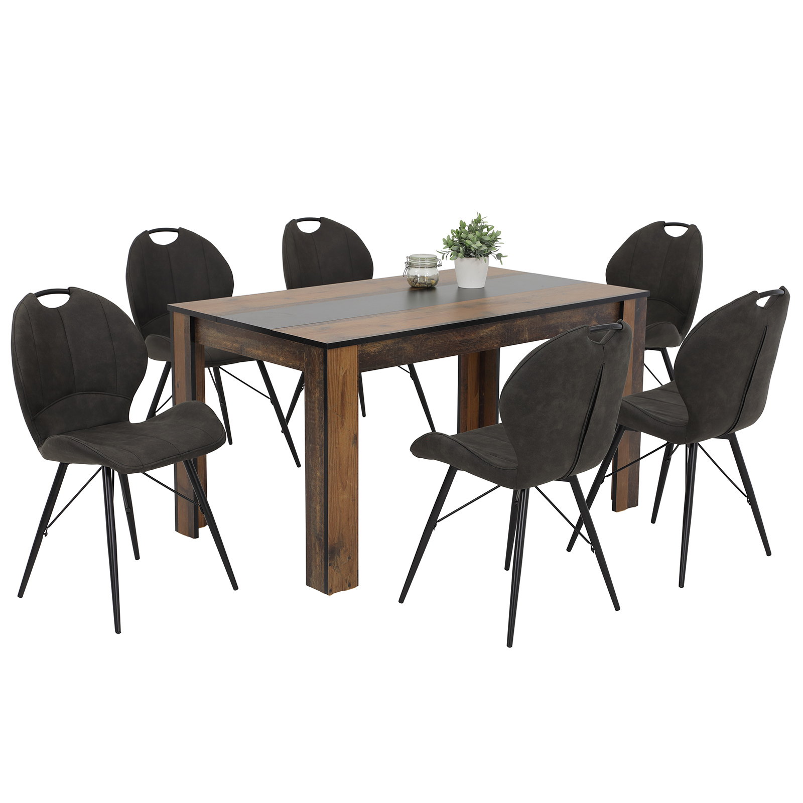 Esstisch - Oldwood - schwarz - 140x80 cm
